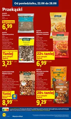 Pogląd oferty "ALESTO SELECTION Migdały łuskane, Migdały łuskane" - ważna od 22.06.2026 | Strona: 78 | Produkty: Nasiona, Słonecznik, Papryczka chilli, Czekolada