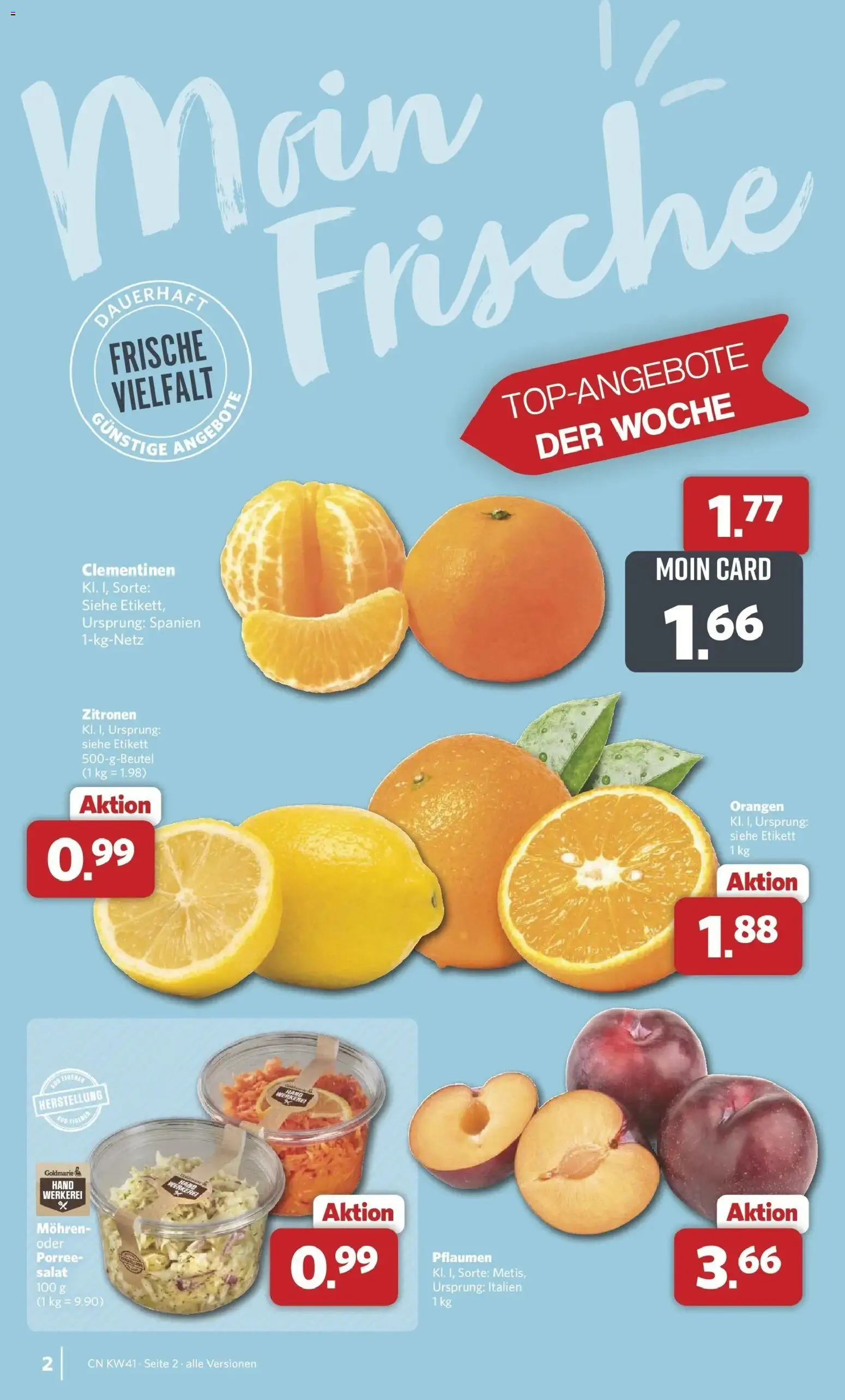 Combi Prospekt Rahden – gültig ab 05.10.2026 | Seite: 2 | Produkte: Pflaumen, Mohren, Salat, Zitronen