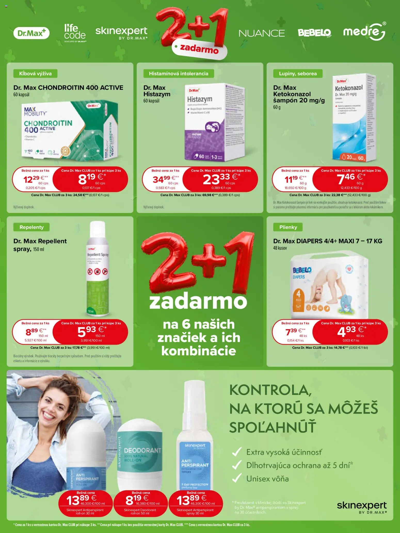 Nové Dr. Max akcie – leták je platný od 01.06.2026 | Strana: 13 | Produkty: Šampón, Antiperspirant, Plienky