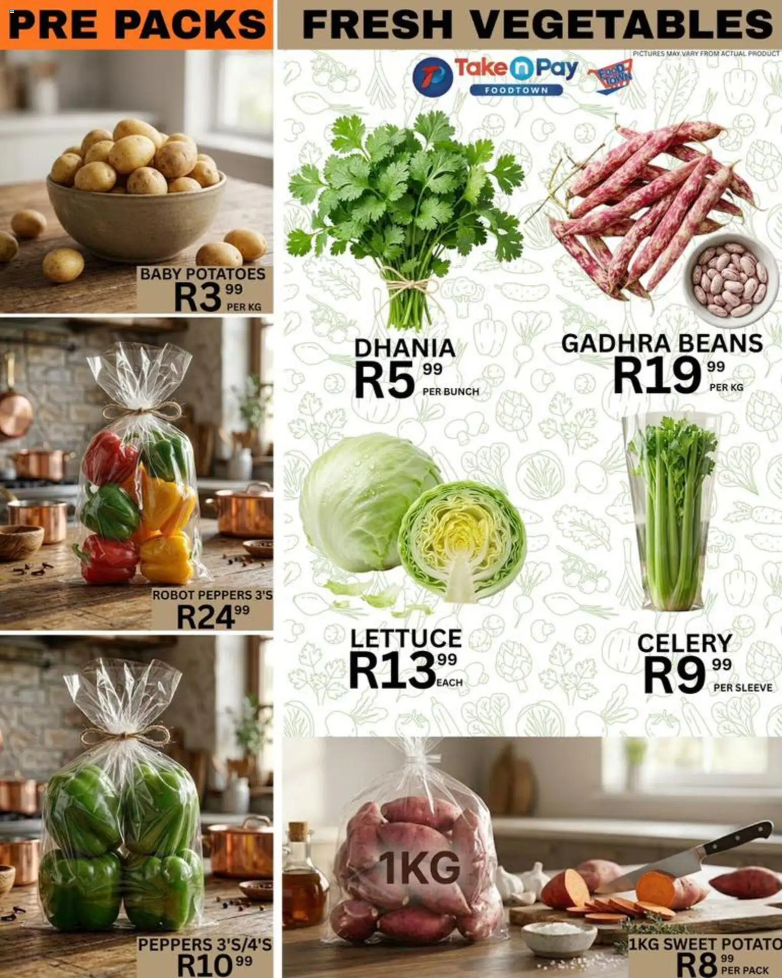 New Take n Pay catalogue – valid from 03.05.2026 | Page: 13 | Products: Potatoes, Vegetables, Lettuce, Peach