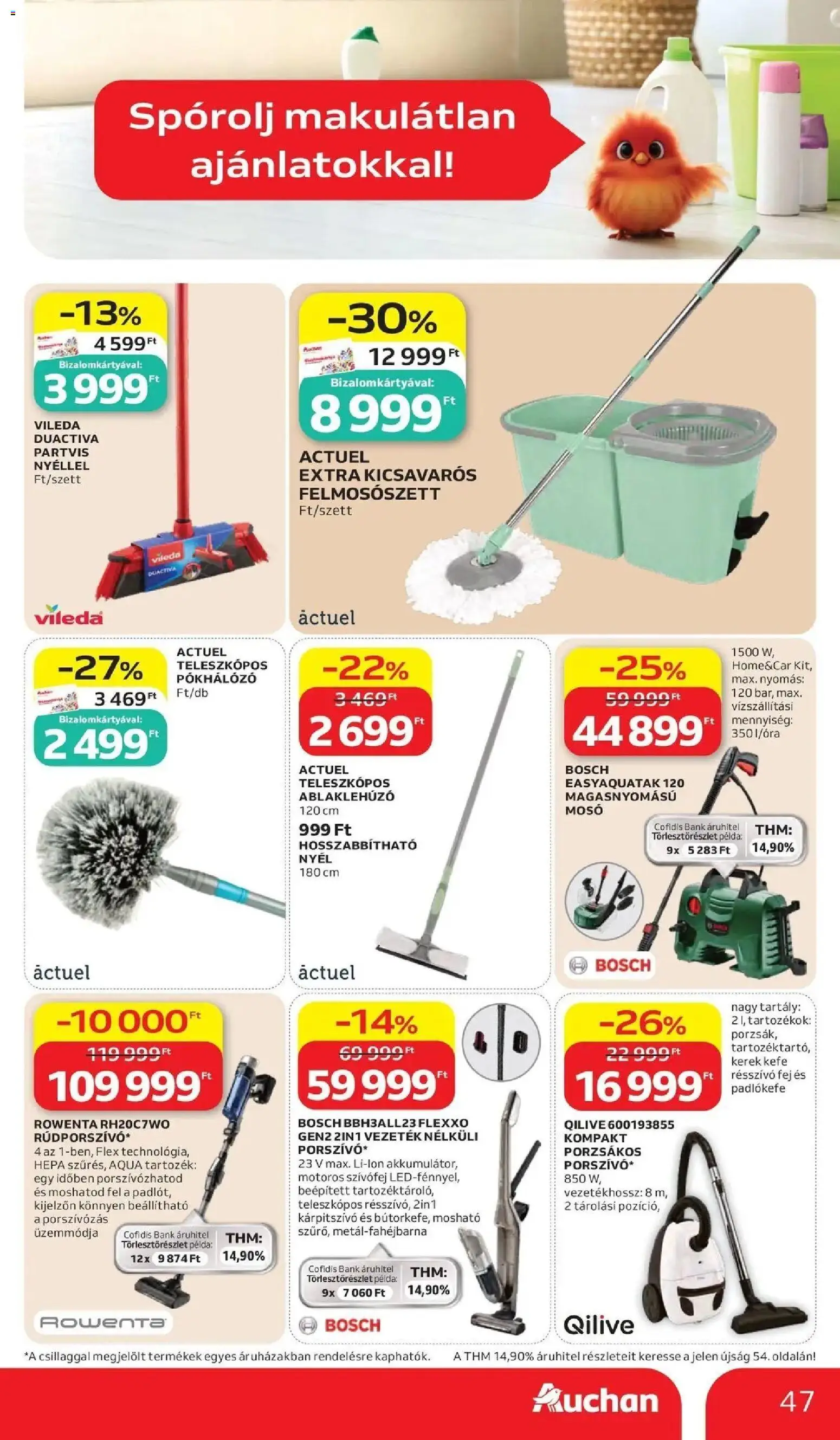 Auchan akciós ujság - amely érvényes a következő dátumtól: 28.05.2026 | Oldal: 47 | Termékek: Kefe, Vileda