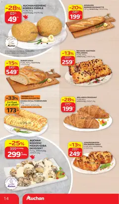AUCHAN KEDVENC KORPÁS ZSEMLE, Ft/db, 52 g - amely érvényes a következő dátumtól: 2026.10.15. | Oldal: 14