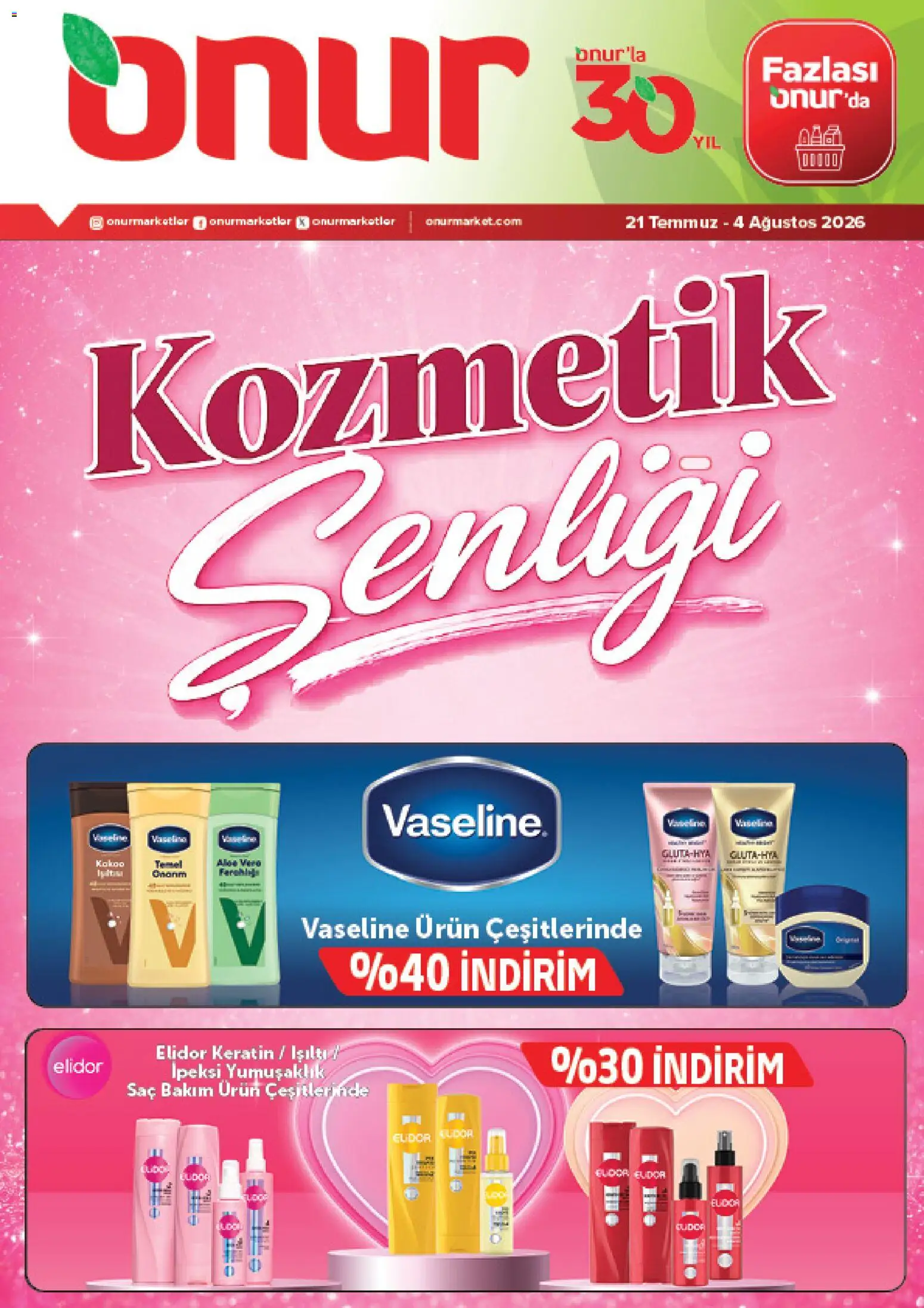 Onur Market - Kozmetik Şenliği - 21 Temmuz 2026 tarihinden itibaren geçerlidir | Sayfa: 1