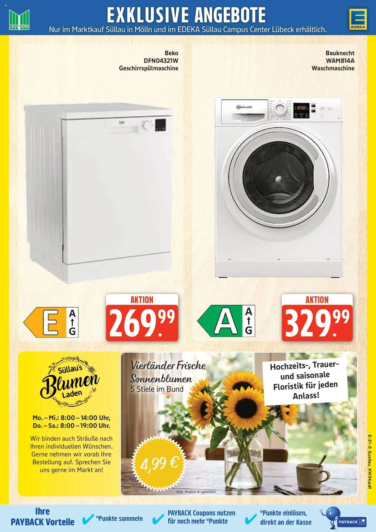 Edeka Prospekt Lübeck (ab 17.08.2026) » Angebote Online | Seite: 27 | Produkte: Blumen, Waschmaschine, Geschirrspülmaschine