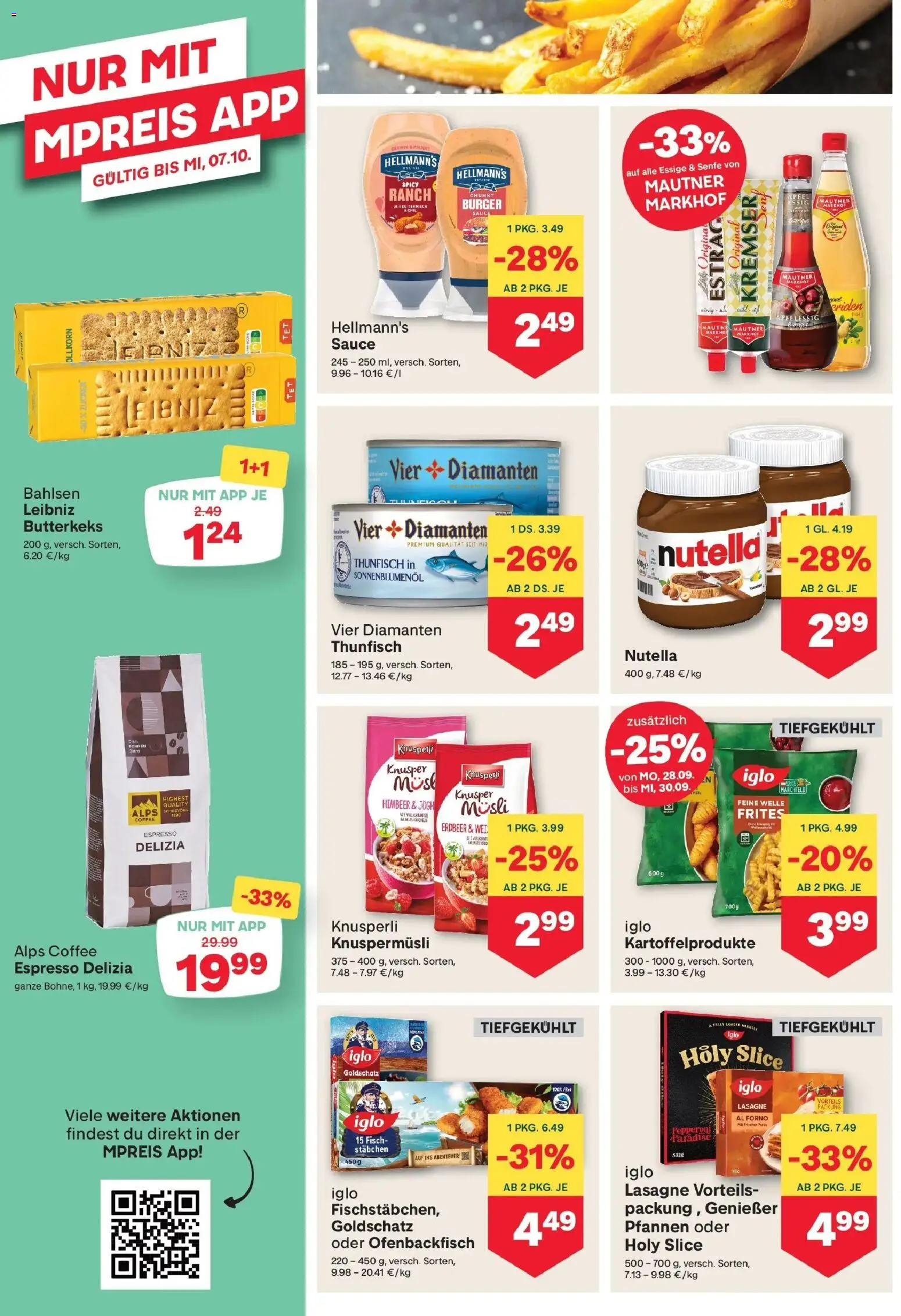 MPREIS Velden von 24.09.2026 - Aktuelle Angebote | Seite: 8 | Produkte: Zucker, Chili, Nutella, Fisch