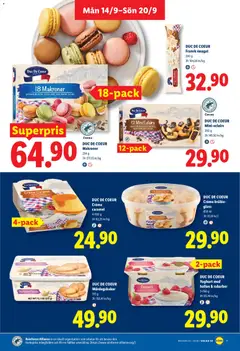 DUC DE COEUR Yoghurt med hallon & rabarber, Yoghurt med hallon & rabarber 2x160 g - Förhandsvisning av reklamblad från butik Lidl aktuell från 14/09/2026 | Sida: 12