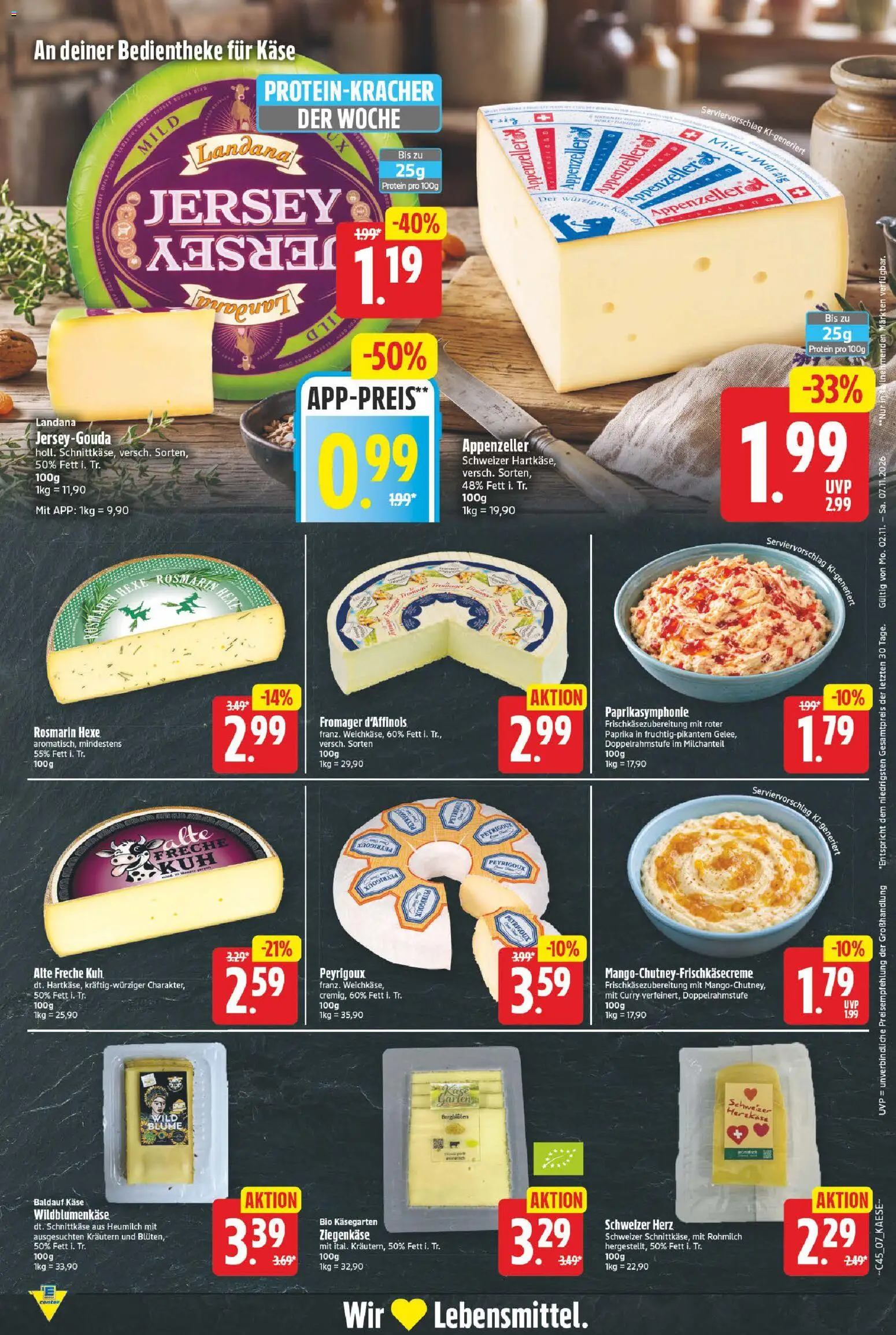E center Prospekt – gültig ab 02.11.2026 | Seite: 7 | Produkte: Käse, Ziegenkäse, Paprika