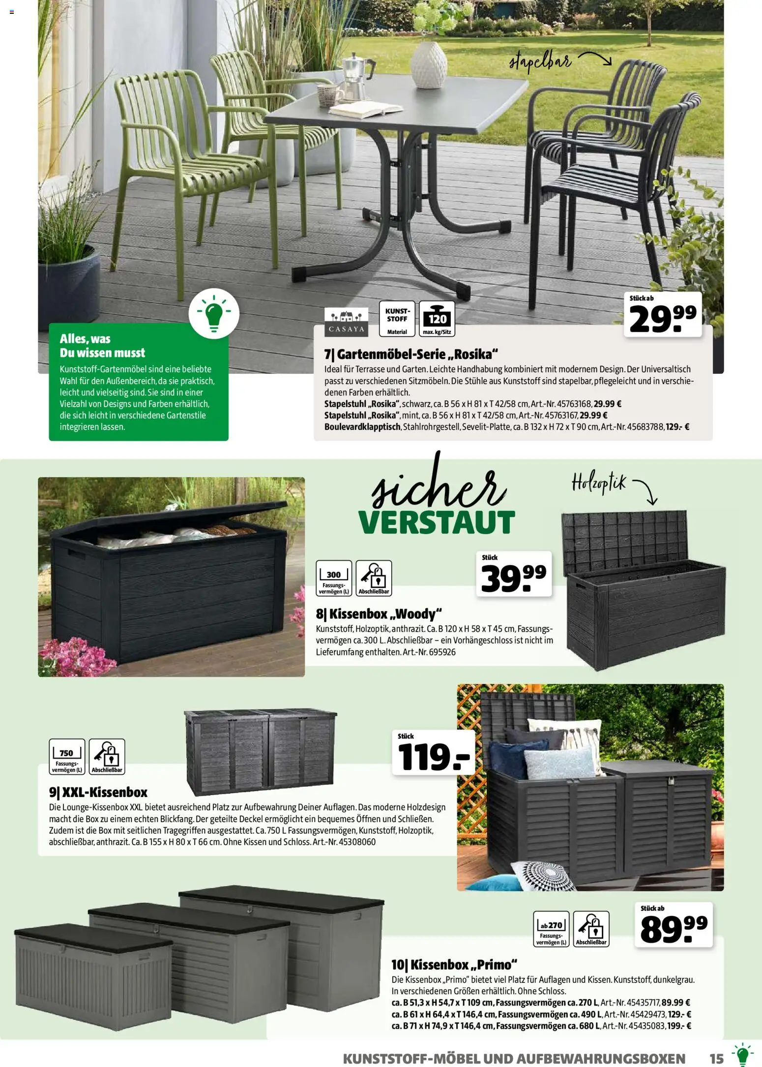 Hagebau Gartenjahr gültig ab 13.03.2026 | Seite: 15 | Produkte: Kissen, Box