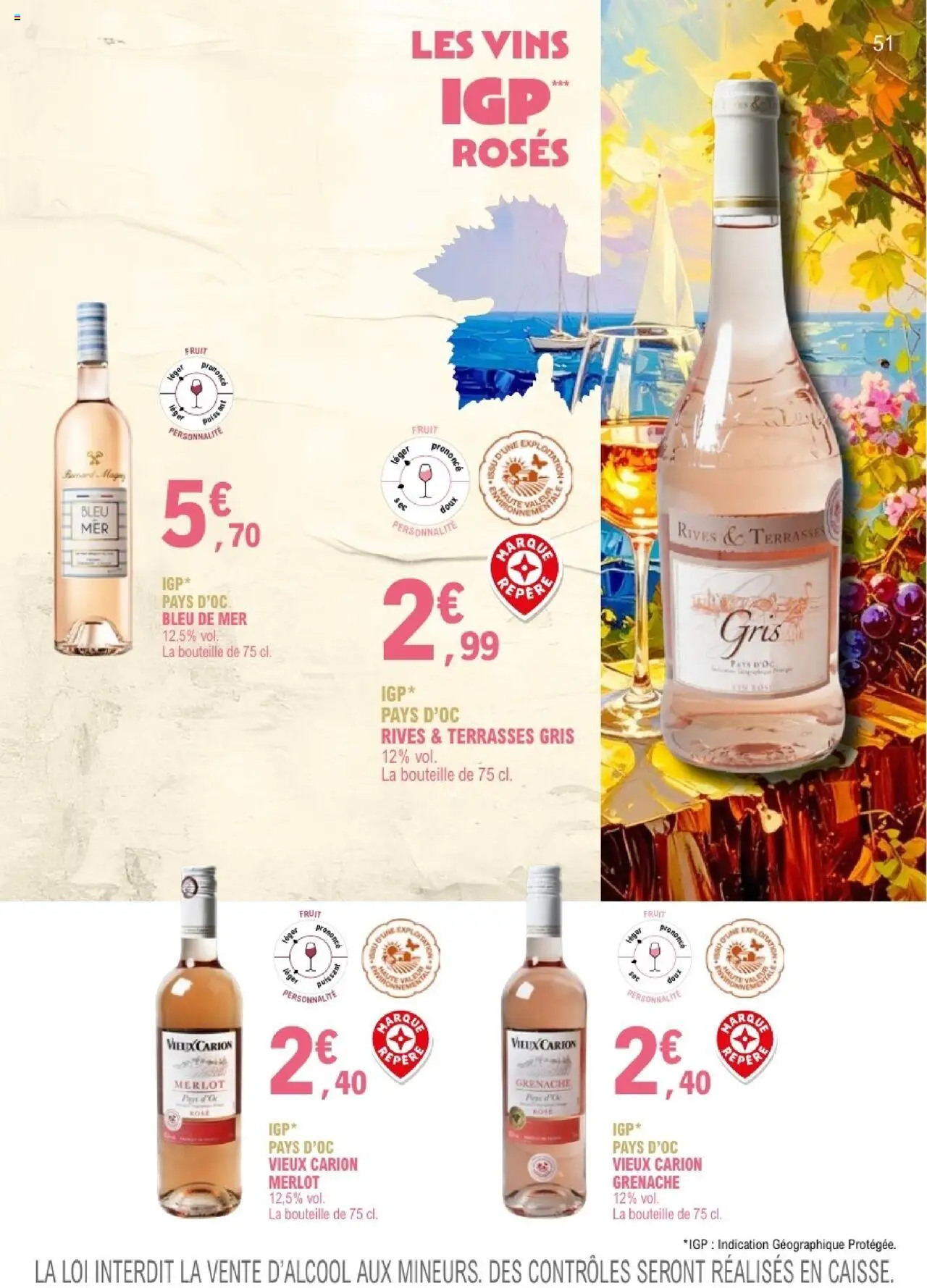 {H1} | Page: 51 | Produits: Vin rosé, Bouteille, Vin