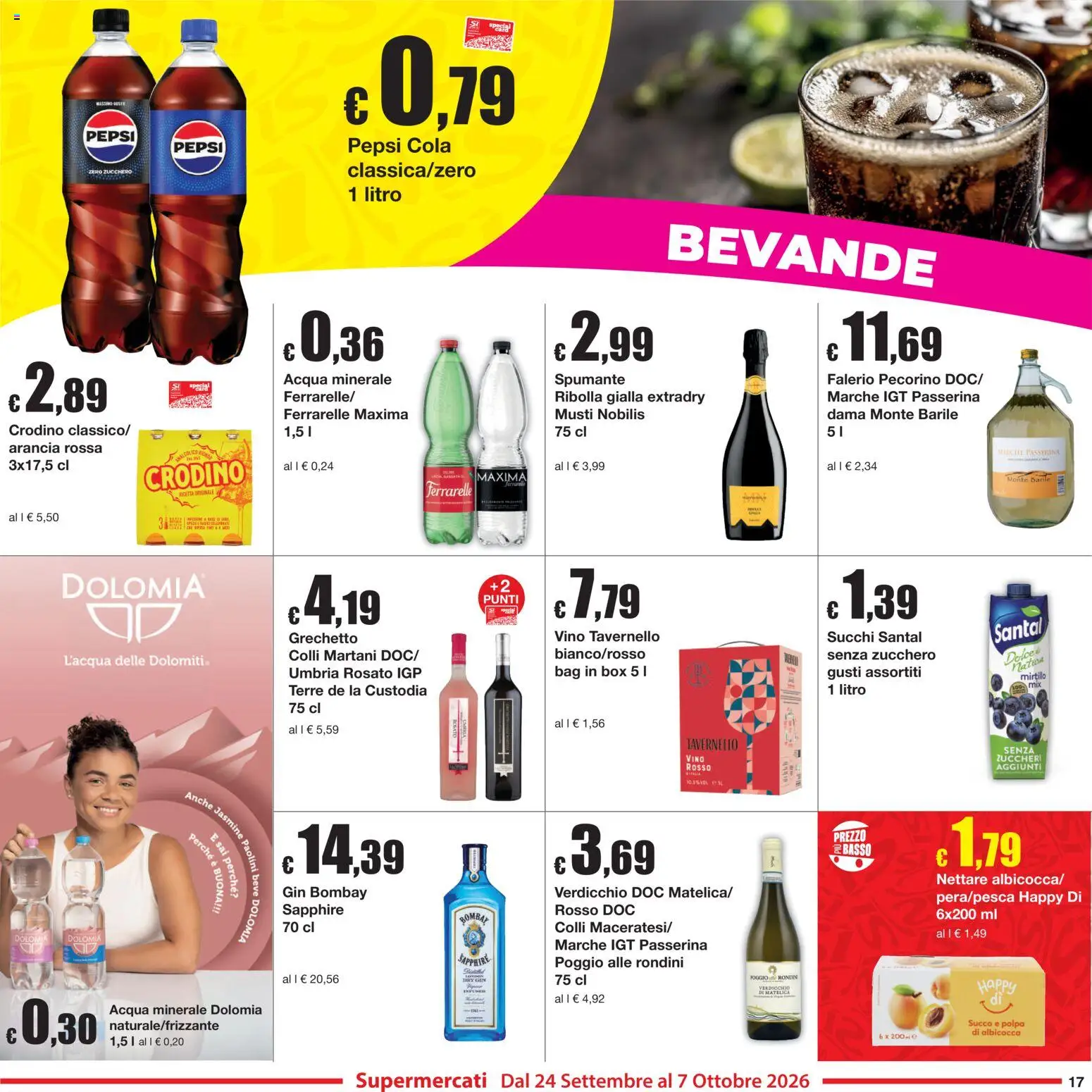 Volantino Sì con Te del 24/09/2026 | Pagina: 17 | Prodotti: Bevande, Basso, Acqua minerale, Ferrarelle
