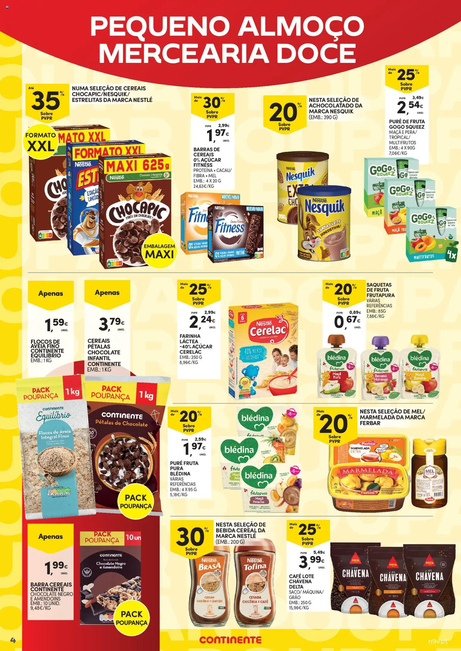 Continente - Açores Poupança para todos │ válido de 06.04.2026 | Página: 4 | Produtos: Amendoins, Marmelada, Banana, Bebida