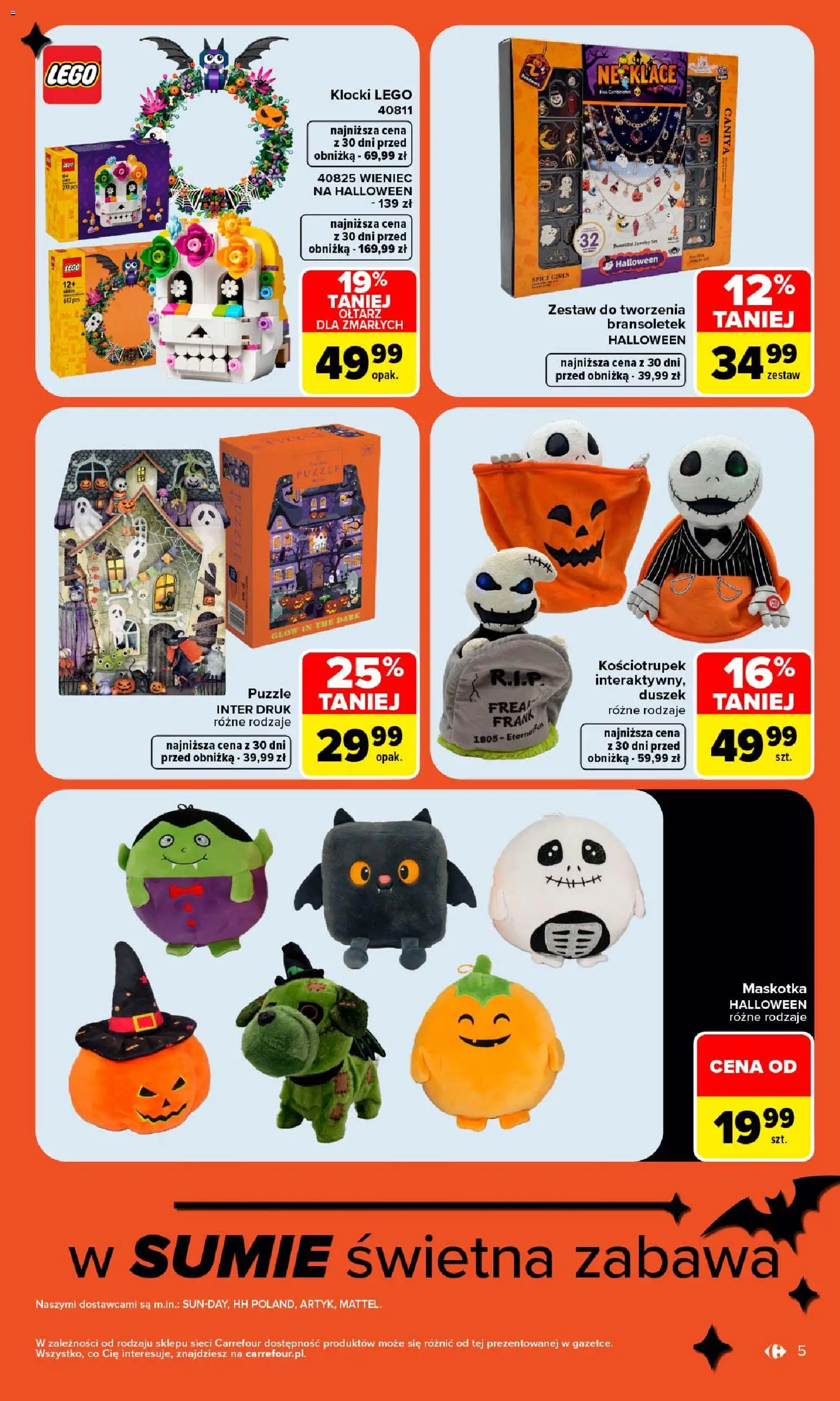 Carrefour gazetka - Halloween od 05.10.2026 | Strona: 5 | Produkty: PC, Wieniec, Puzzle, Lego