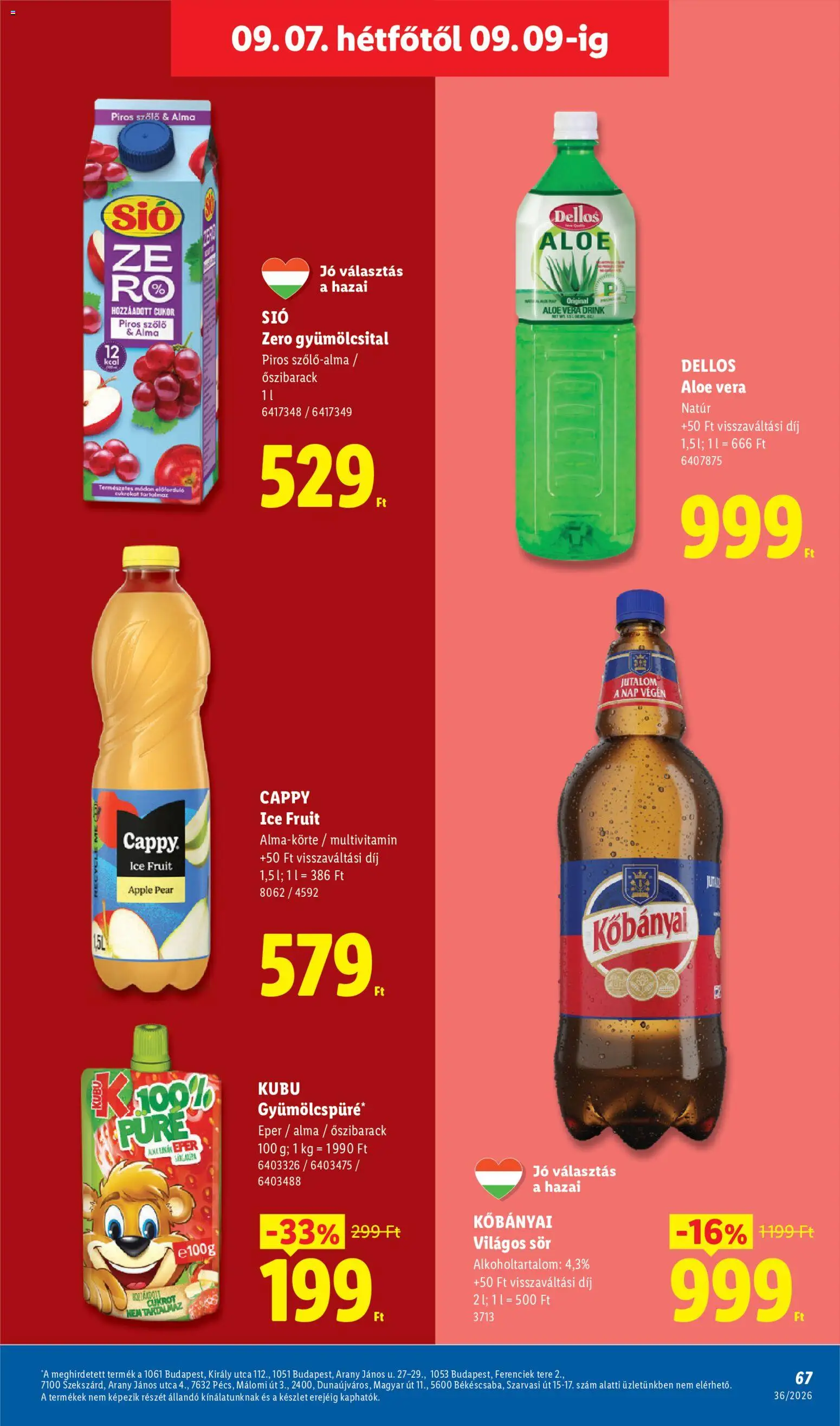 Lidl akciós ujság - amely érvényes a következő dátumtól: 2026.09.03. | Oldal: 67