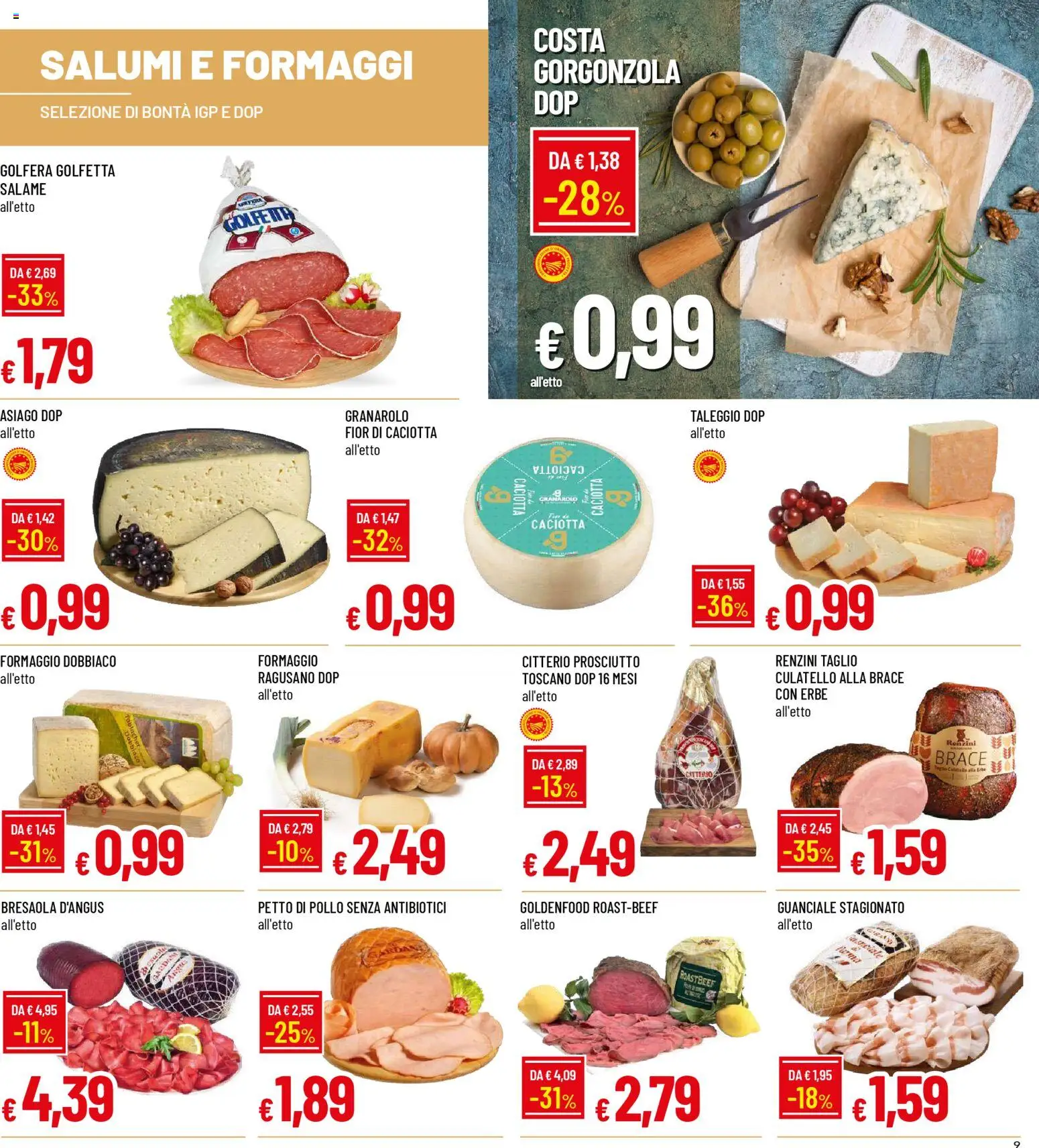 Volantino Galassia del 09.04.2026 | Pagina: 9 | Prodotti: Salame, Pollo, Prosciutto, Guanciale
