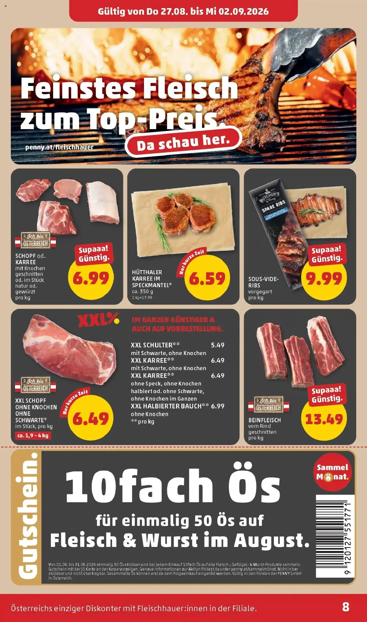 Penny Markt Die ganze Woche sparen ab (27.08.2026) - Angebote, Prospekt | Seite: 8