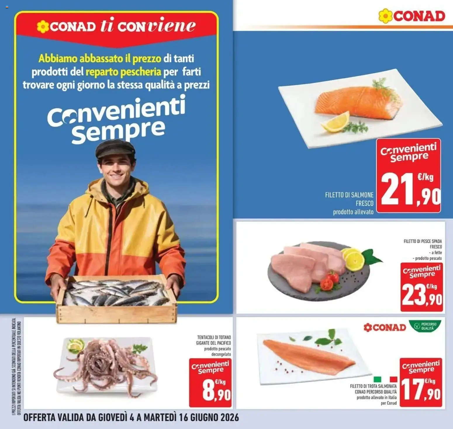 Volantino Conad del 03.06.2026 | Pagina: 14 | Prodotti: Salmone, Pesce, Trota, Salmone fresco