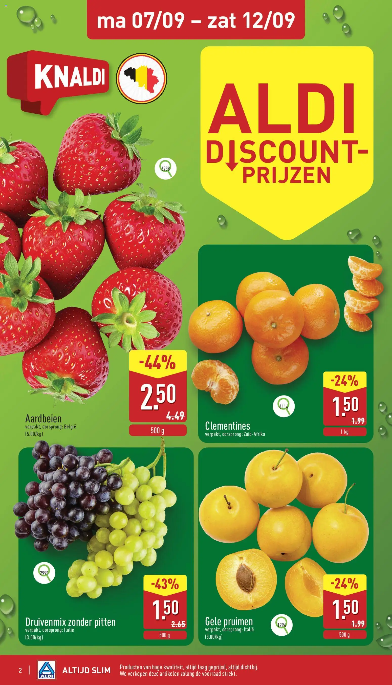 {H1} | Pagina: 2 | Producten: Aardbeien, Pitten, Pruimen