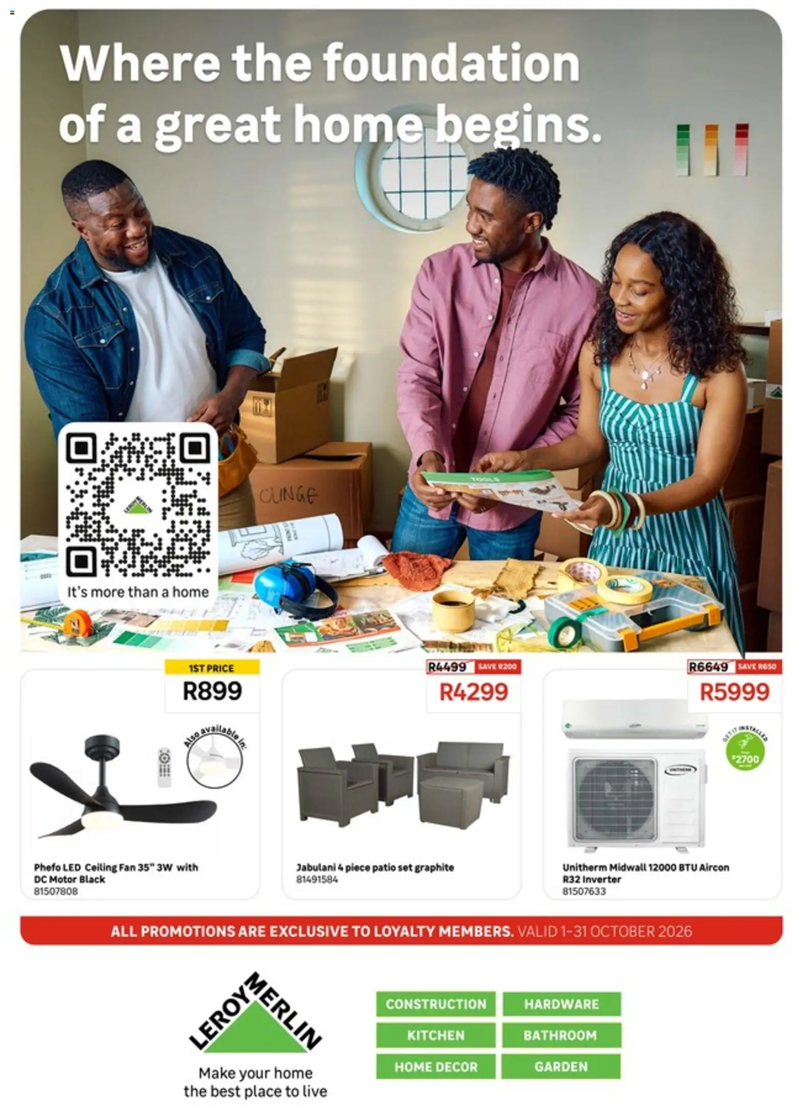 New Leroy Merlin catalogue – valid from 01/10/2026 | Page: 1 | Products: Fan, Foundation