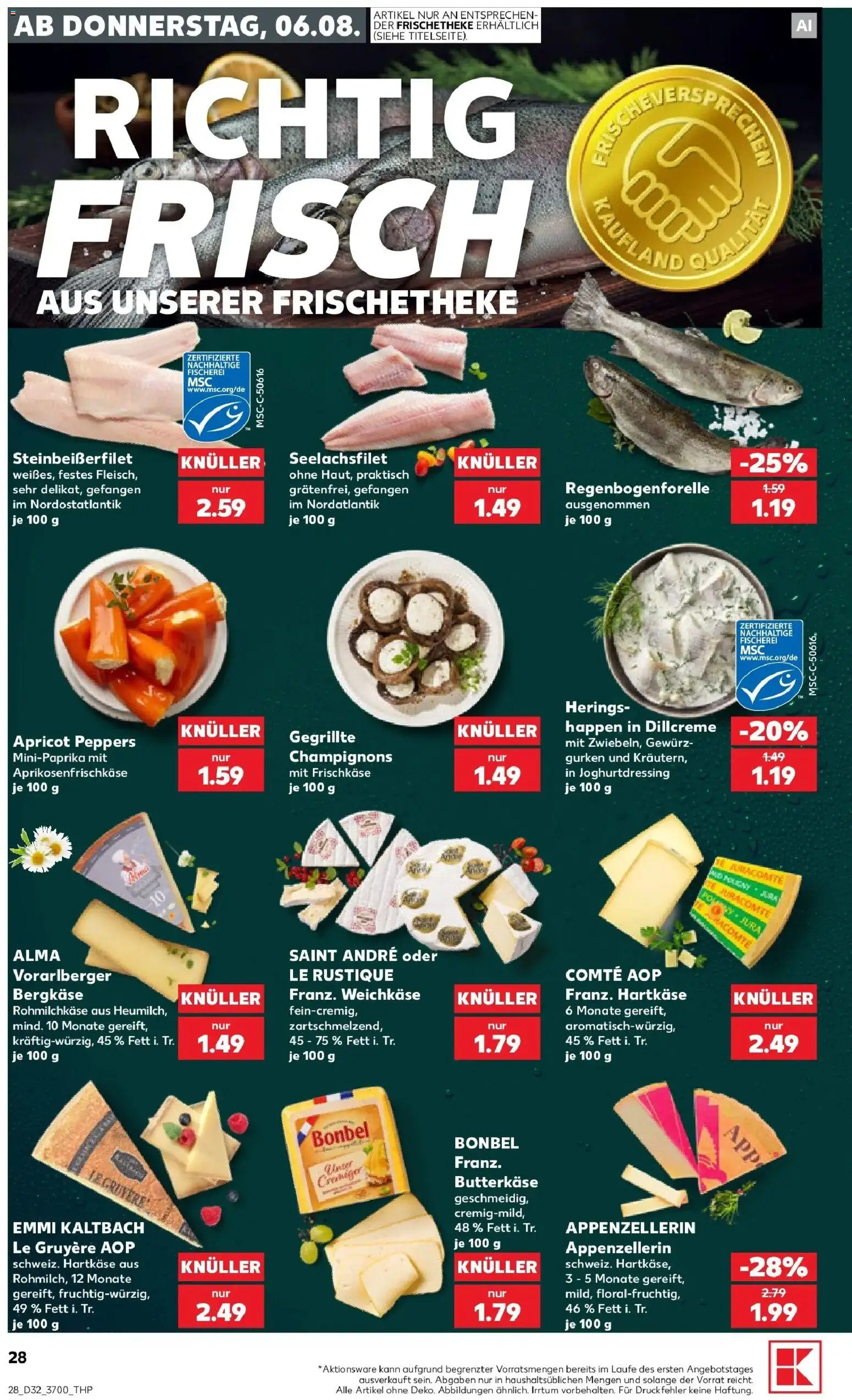 Kaufland Prospekt Bentwisch – gültig ab 03.08.2026 | Seite: 37 | Produkte: Champignons, Gurken, Frischkase