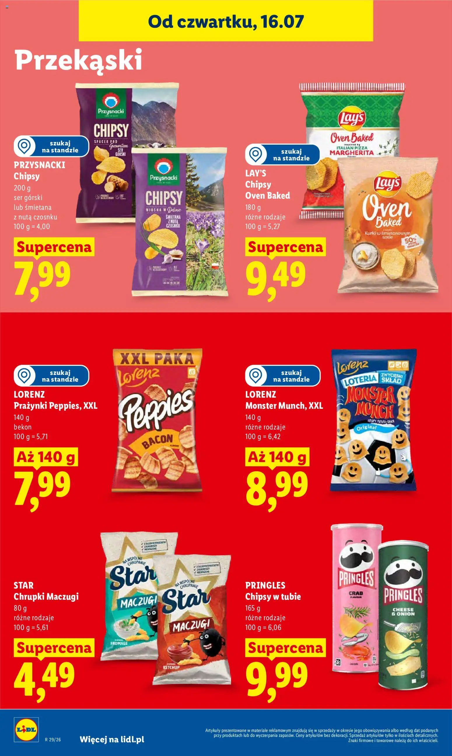 Lidl Polsko leták od 16.07.2026 | Strana: 80 | Produkty: Monster, Pizza, Lay's, Chipsy