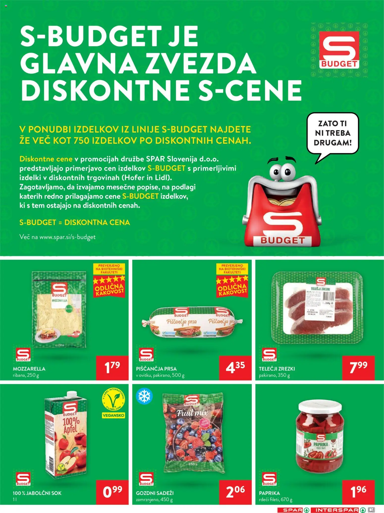 Novi Spar katalog ponudbe – veljaven od 23.09.2026 | Stran: 9 | Izdelki: Piščančja prsa, Gozdni sadeži, Mozzarella, Zrezki