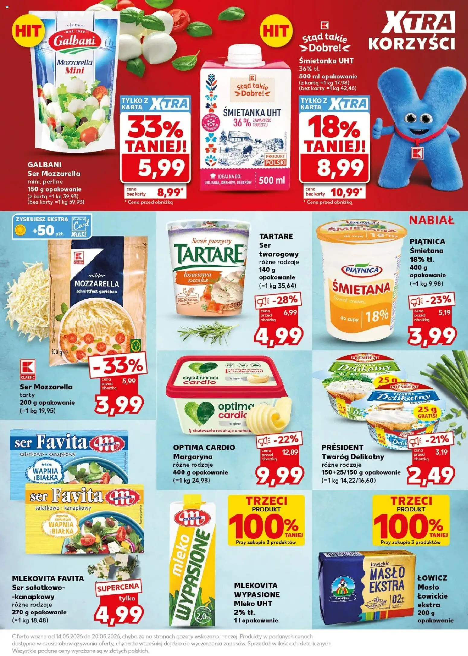 Kaufland gazetka - Mocny start od 18.05.2026 | Strona: 21 | Produkty: Karta, Optima cardio, Ser, Śmietana