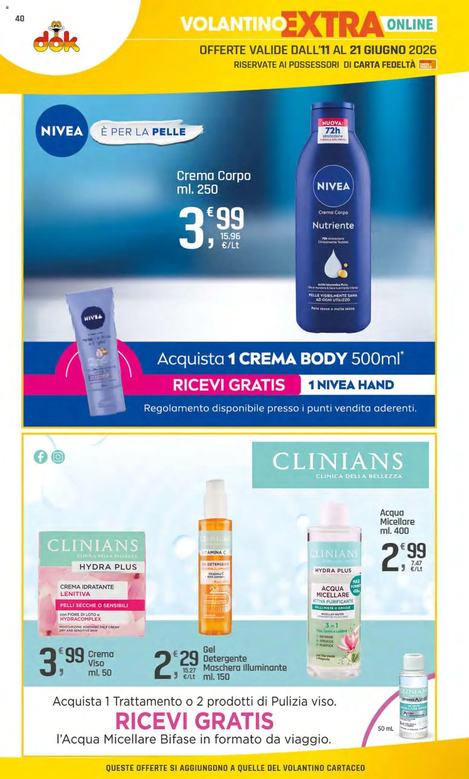 Volantino DOK del 11.06.2026 | Pagina: 41 | Prodotti: Illuminante, Crema, Acqua micellare, Acqua