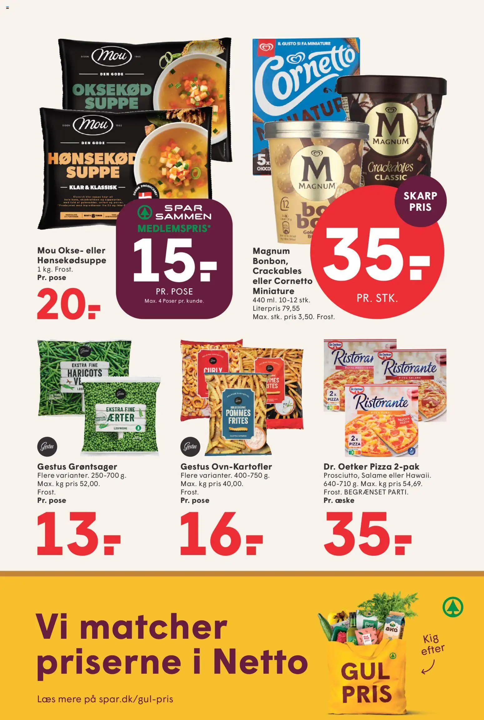 Spar tilbudsavis – gyldig fra 16/10/2026 | Side: 14 | Produkter: Pizza, Oksekød, Ærter, Suppe