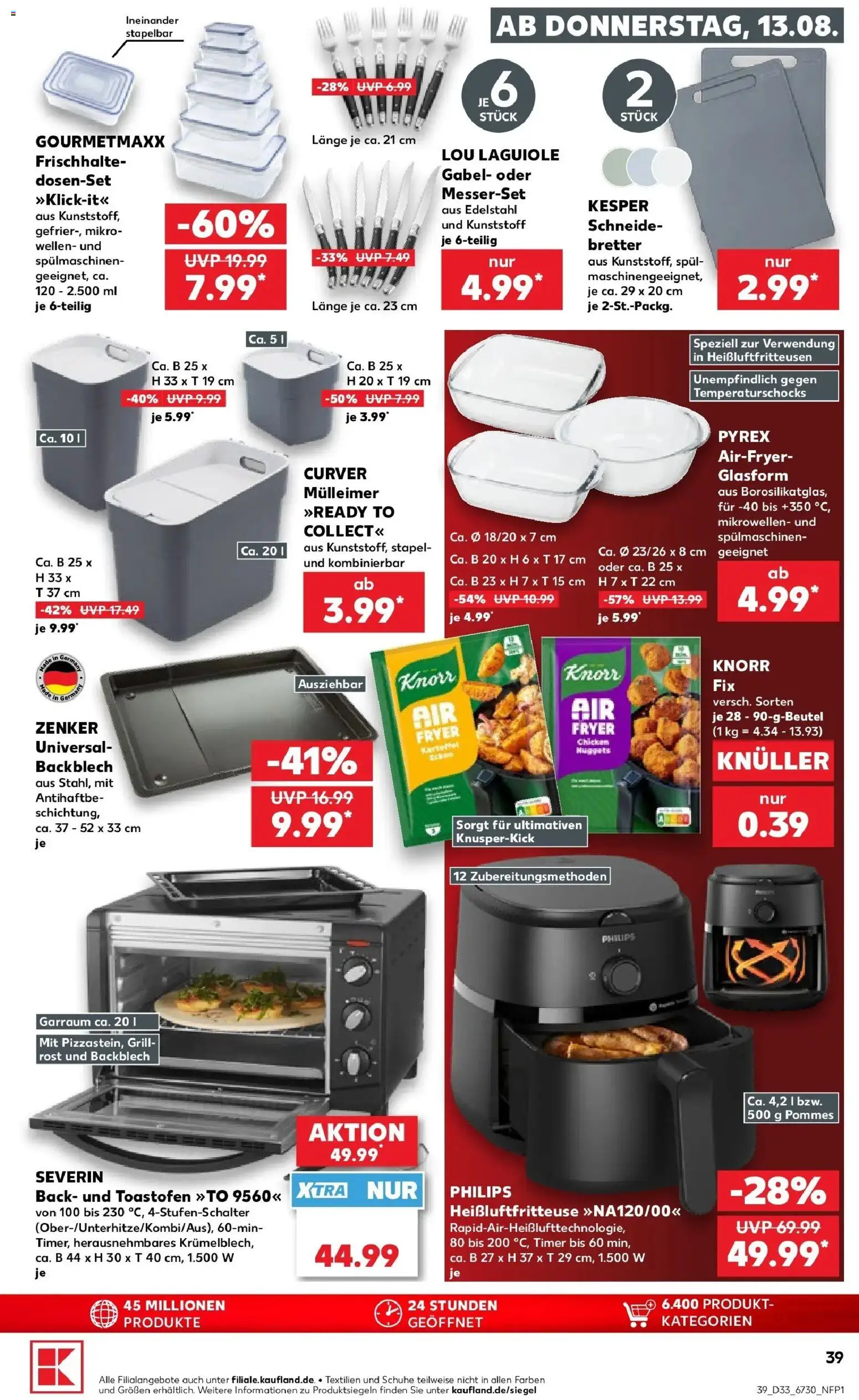Prospekt Kaufland ab 13.08.2026 » Angebote Online zum Blättern | Seite: 39 | Produkte: Philips, Grill, Pommes, Heißluftfritteuse