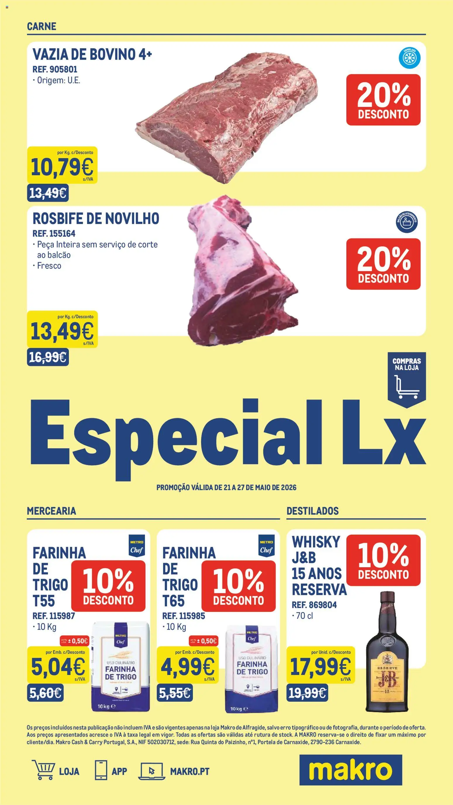 Makro Especial Lx Semana 21 │ válido de 21.05.2026 | Página: 1 | Produtos: Whisky, Carne