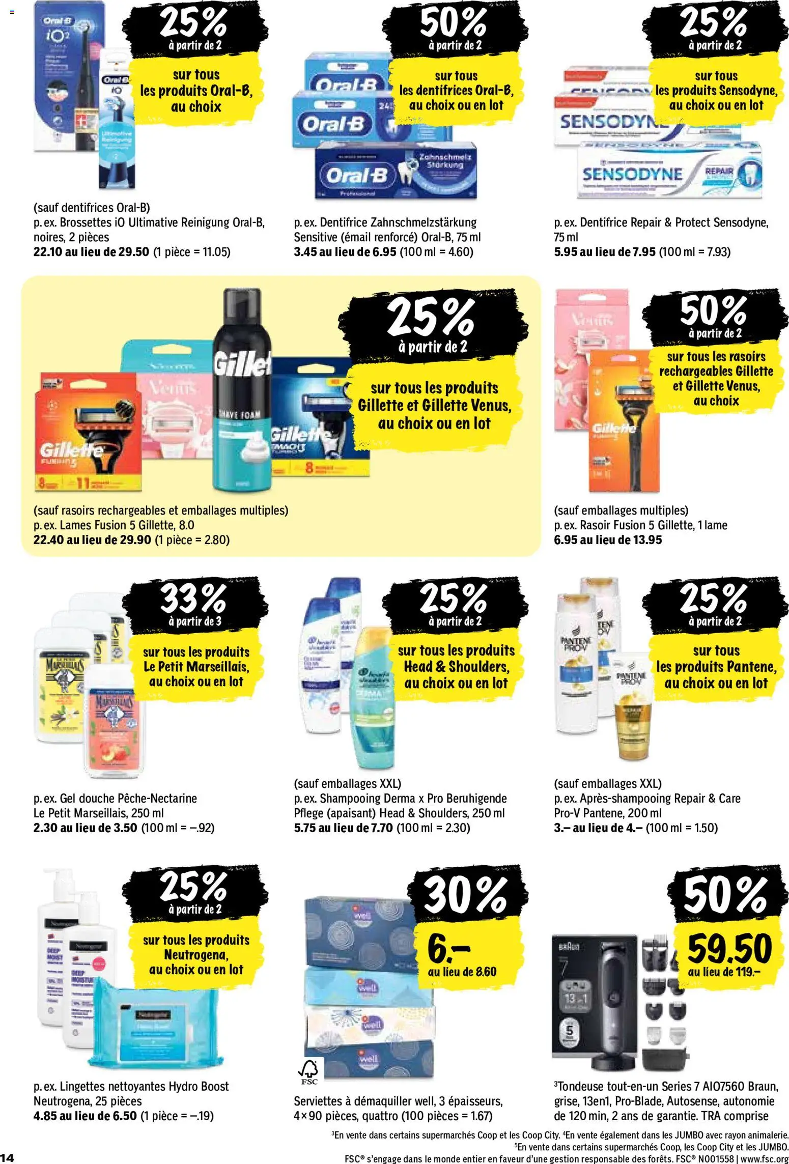 Coop aktionen FR – gültig ab 08.10.2026 | Seite: 14 | Produkte: Shampoo, Conditioner, Shower Gel