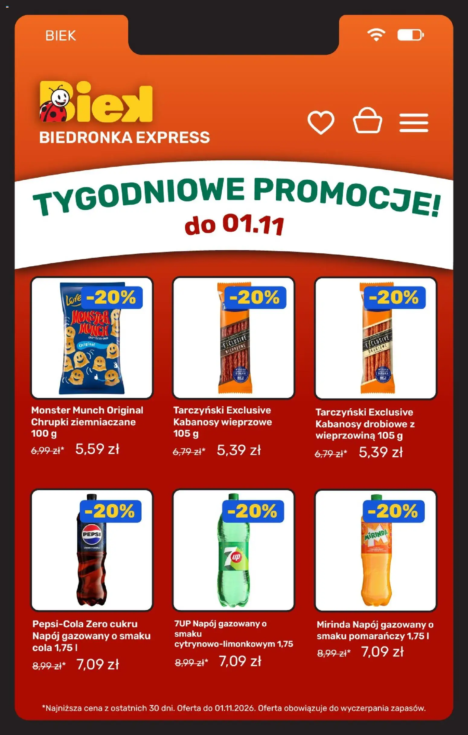 Biedronka Polsko leták - Biek od 30.10.2026 | Strana: 11 | Produkty: Monster, Pepsi, Mirinda, Cola