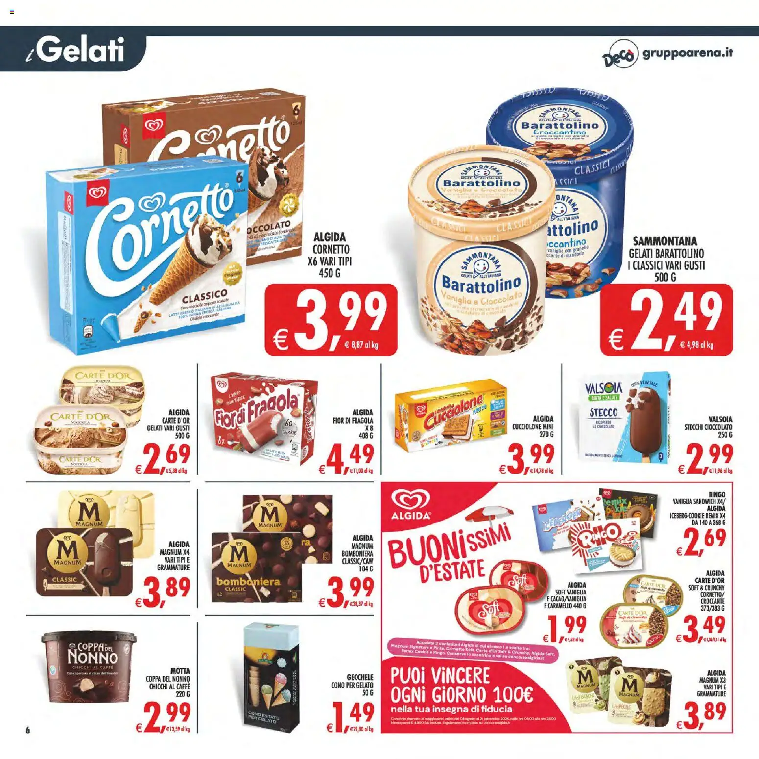 Volantino Decò del 11/08/2026 | Pagina: 8 | Prodotti: Cioccolato, Gin, Gelato, Latte