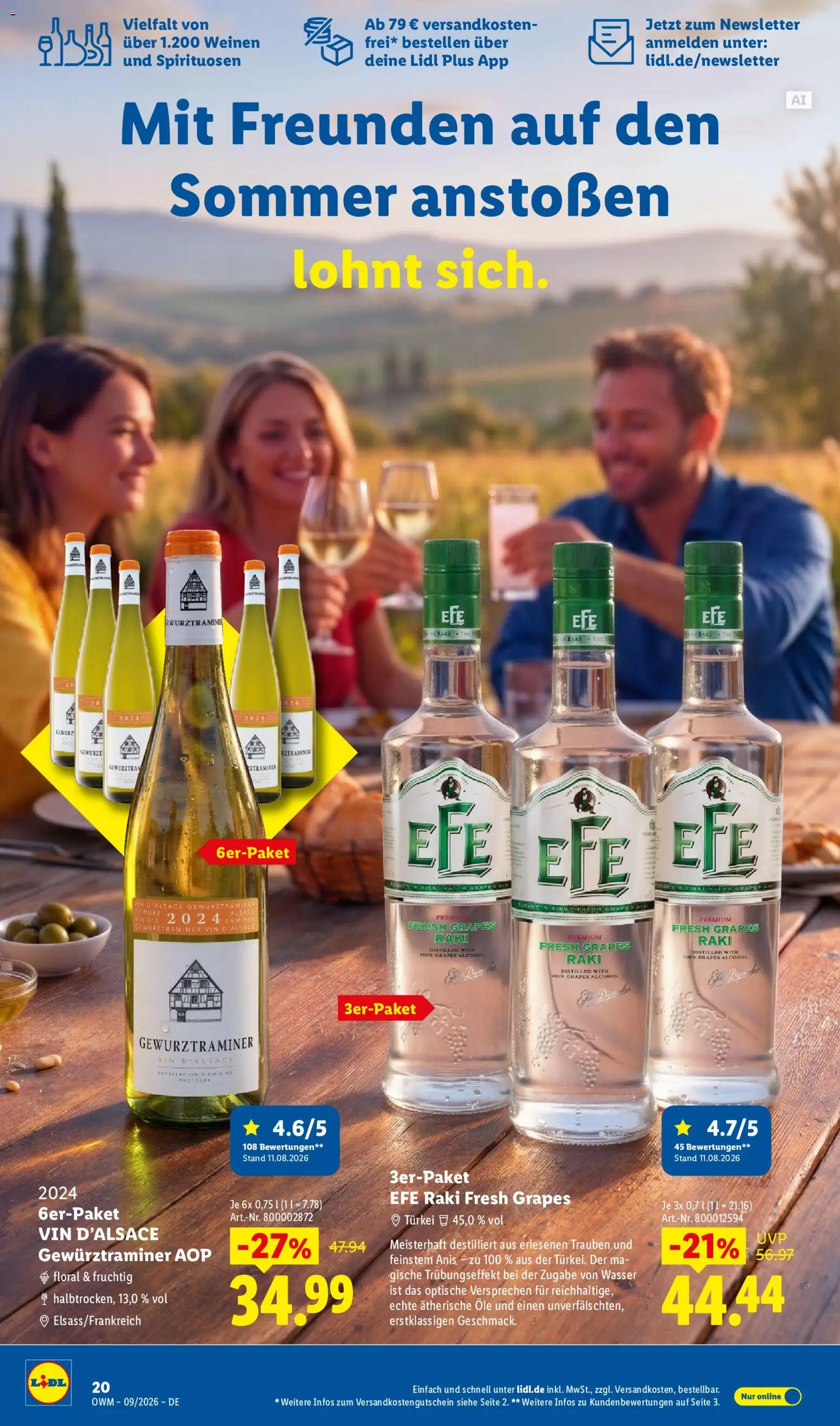 Lidl Německo leták - Wein & Spirituosen od 01.09.2026 | Strana: 20 | Produkty: Gewürztraminer