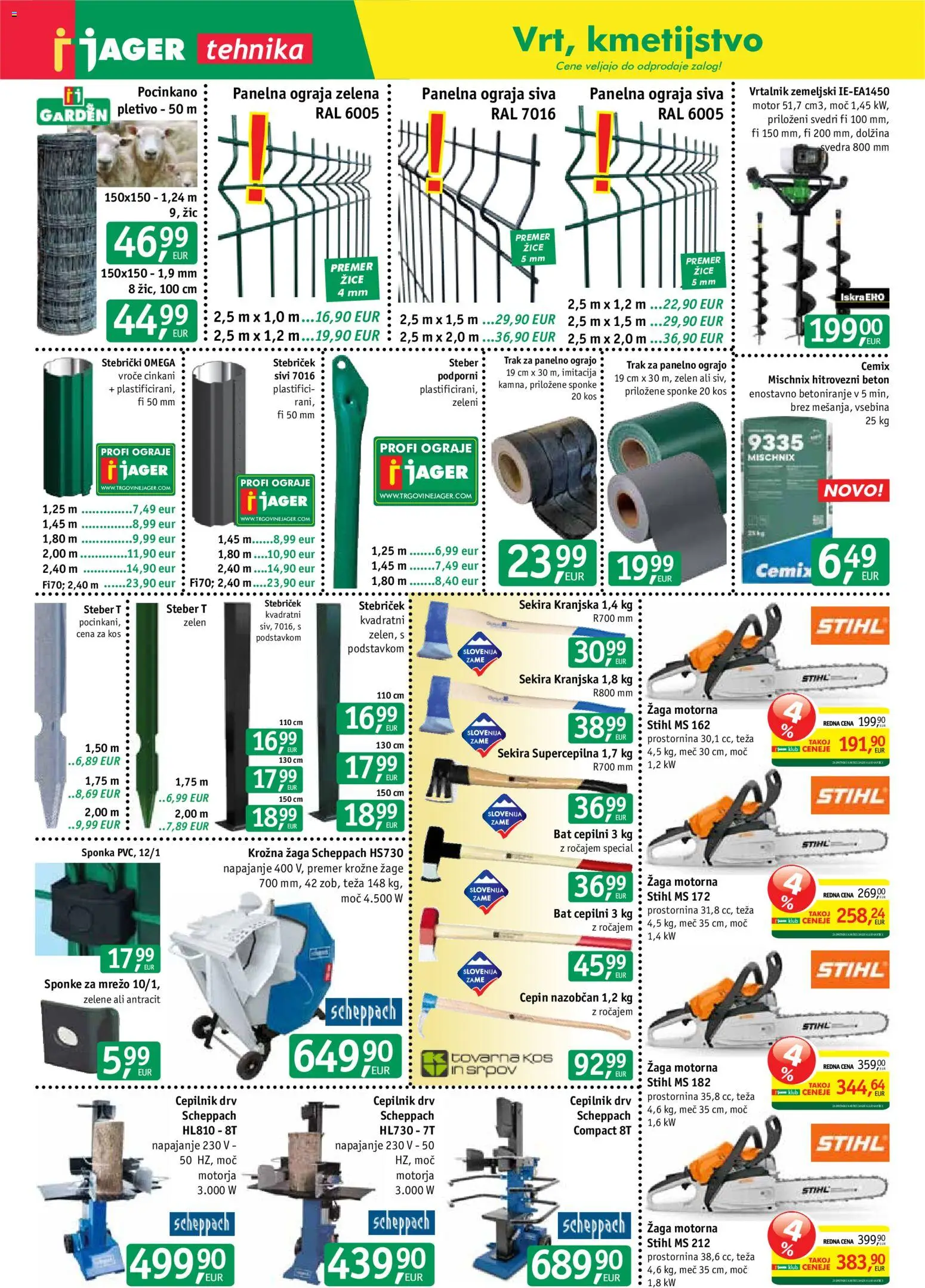Novi Jager katalog ponudbe – veljaven od 21.10.2026 | Stran: 1 | Izdelki: Teza, Kos, Ograja, Beton