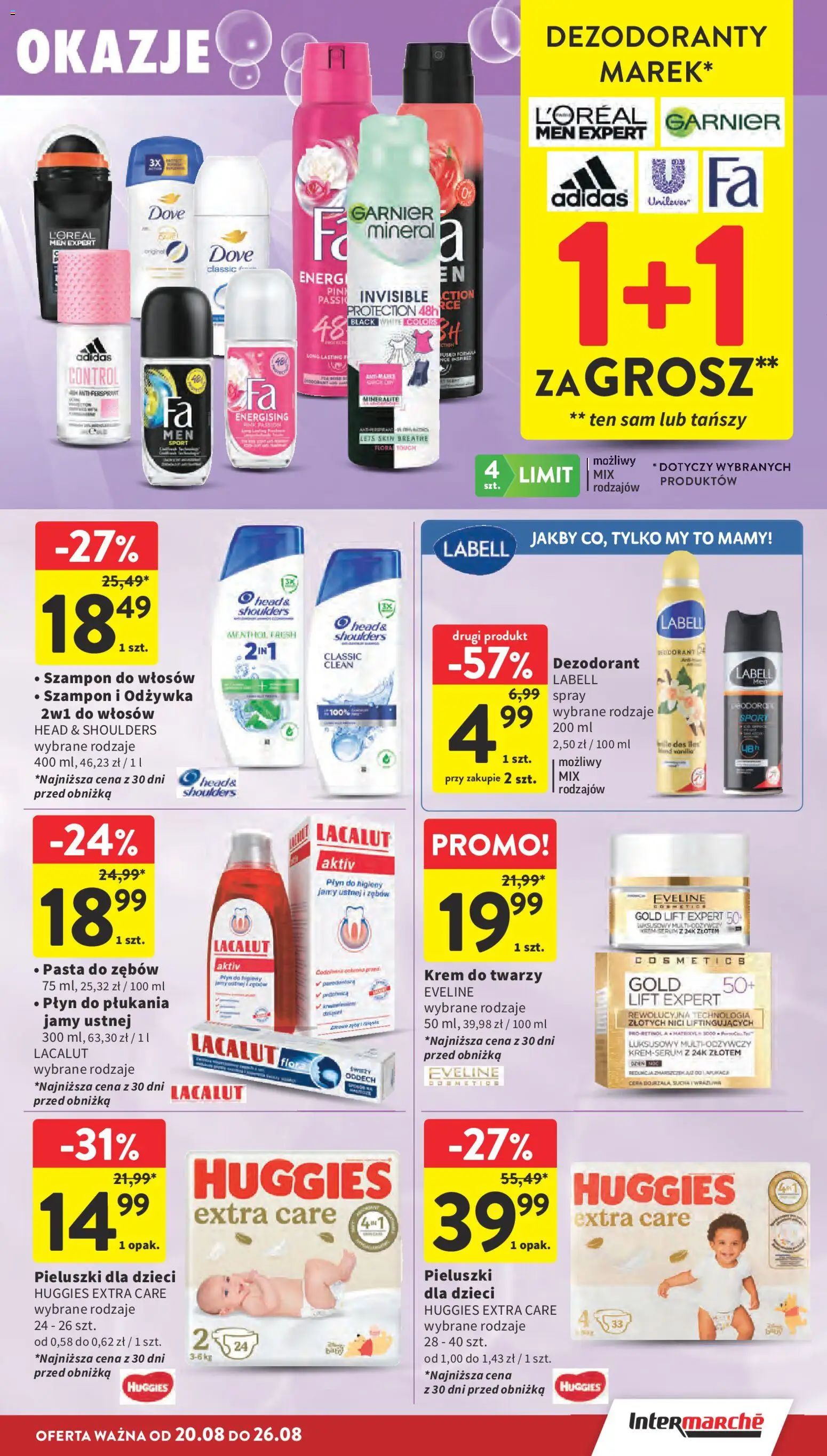 Intermarche gazetka od 20.08.2026 | Strona: 41 | Produkty: Szampon do włosów, Pasta, Dove, Krem do twarzy
