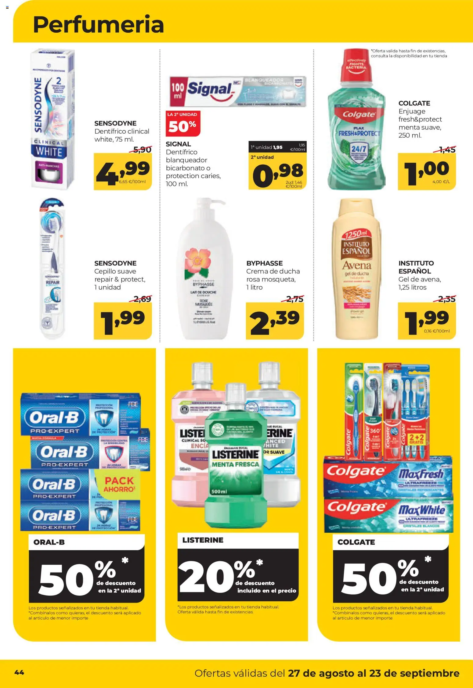 Alimerka folleto Castilla y León │ válido desde el 27/08/2026 | Página: 48 | Productos: Cepillo, Gel de ducha, Listerine, Ducha