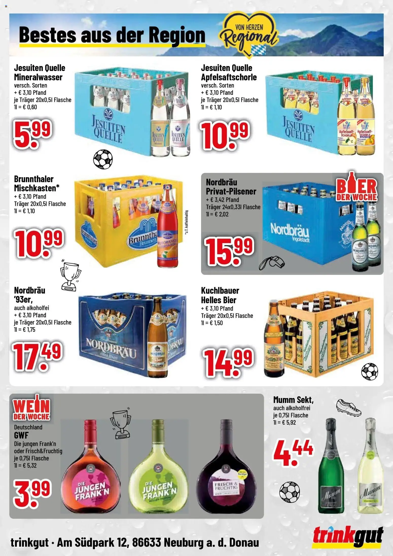 Trinkgut Prospekt Neuburg An Der Donau – gültig ab 13.07.2026 | Seite: 4 | Produkte: Bier, Apfelsaft, Mineralwasser, Wein
