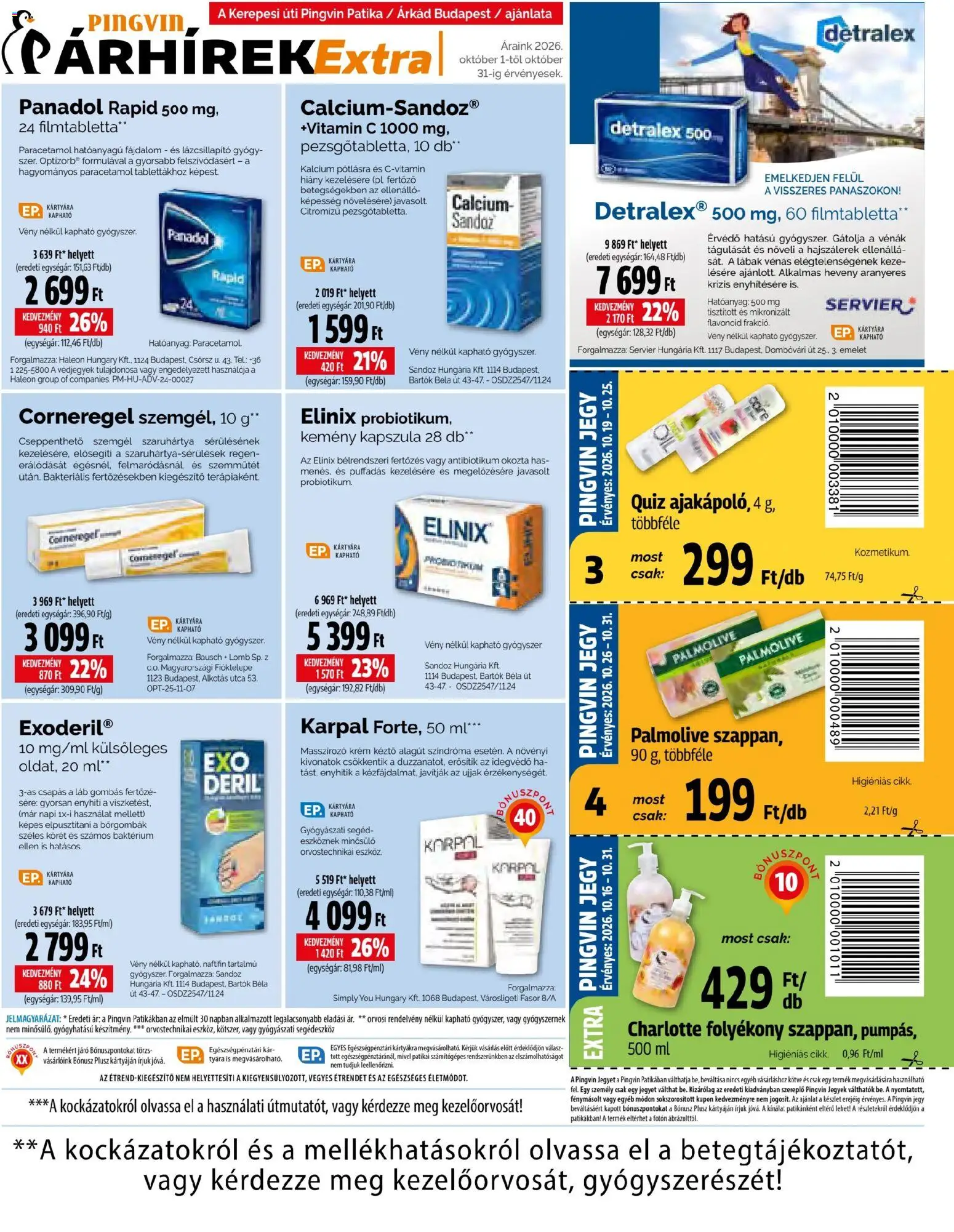 Pingvin Patika akciós ujság - amely érvényes a következő dátumtól: 2026.10.01. | Oldal: 5 | Termékek: Kapszula, Vitamin, Láb, Palmolive