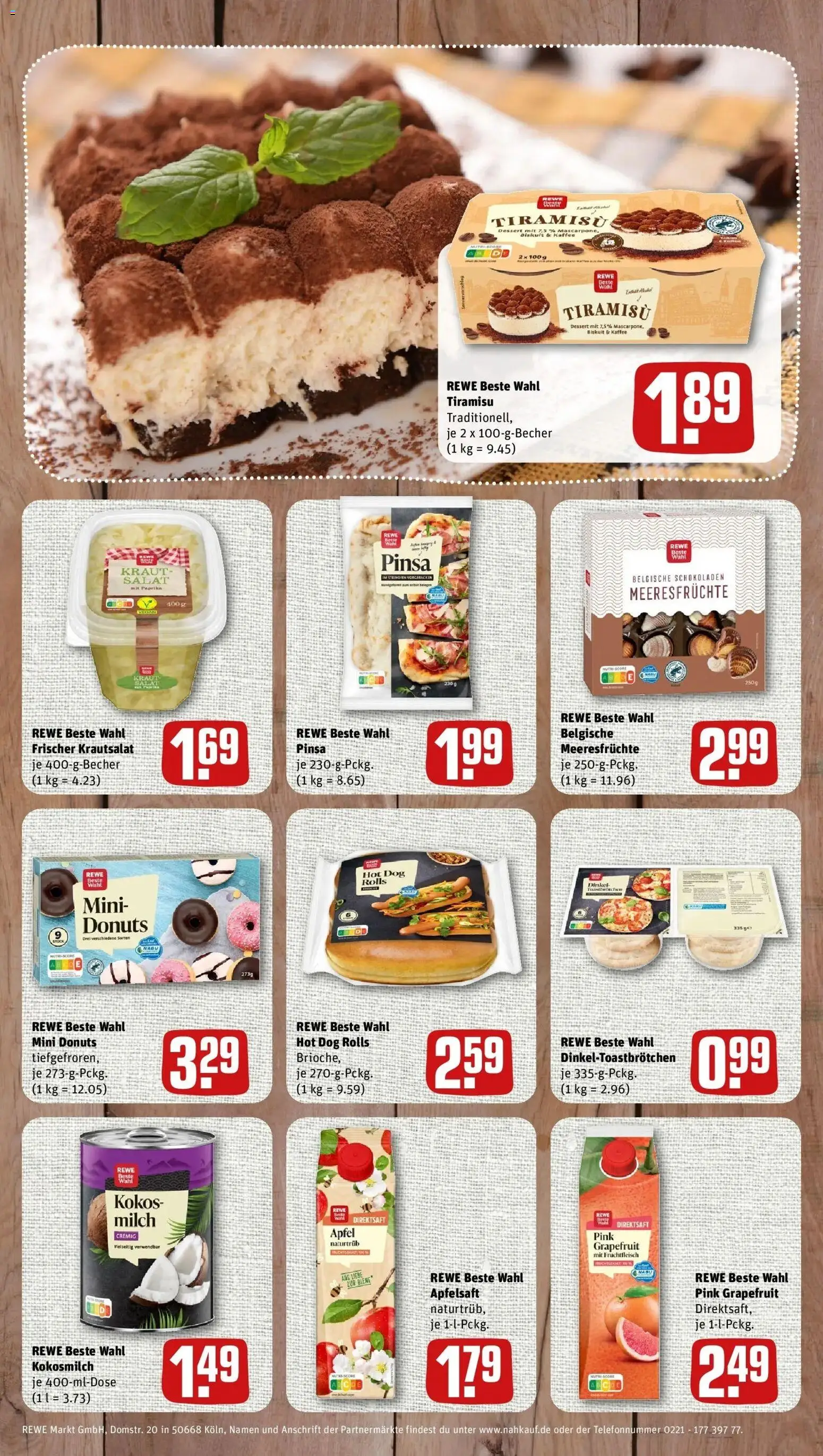 REWE Prospekt ab 12.10.2026 zum Blättern » Angebote | Seite: 9 | Produkte: Milch, Apfelsaft, Grapefruit, Meeresfrüchte