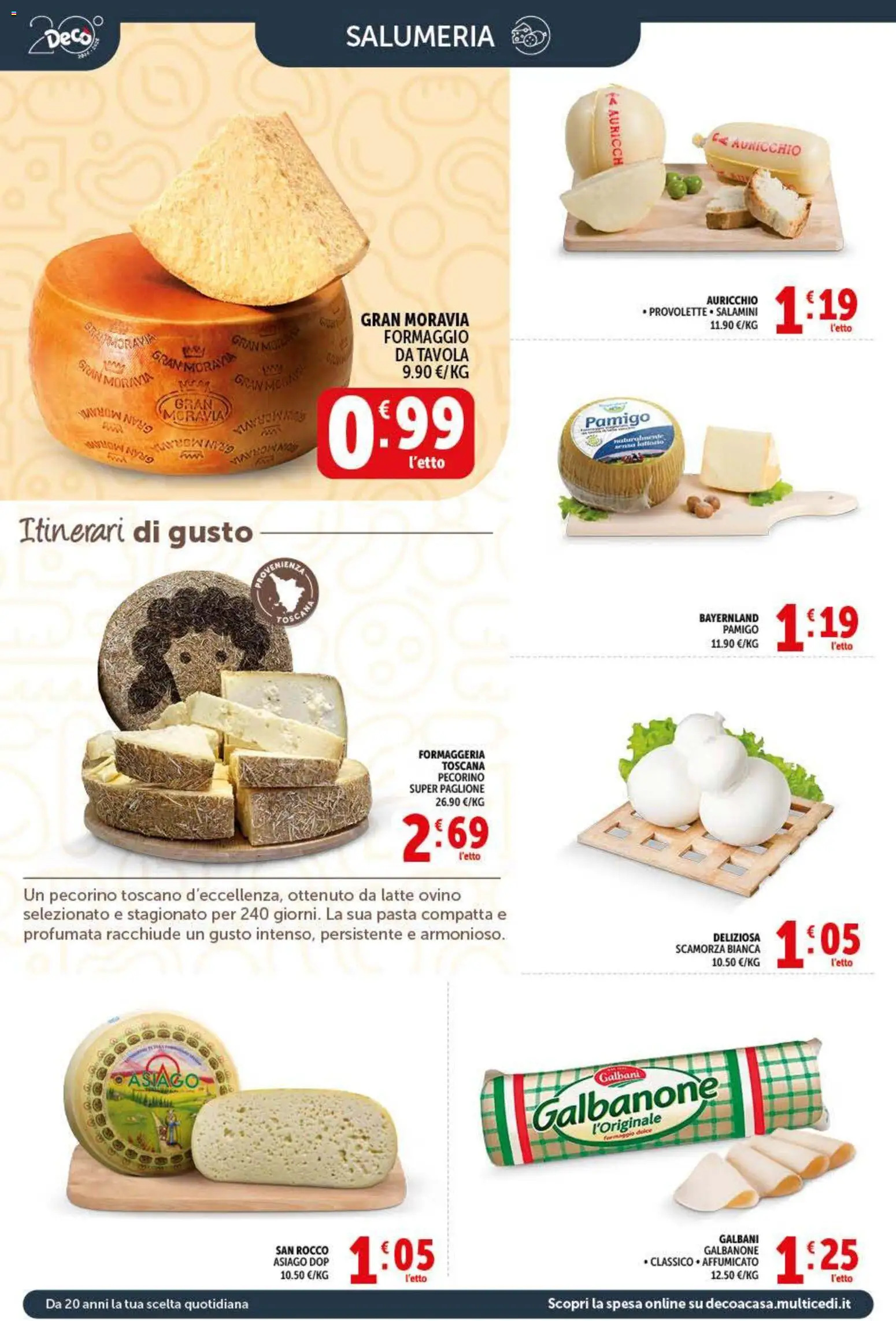 Volantino Decò del 20.05.2026 | Pagina: 2 | Prodotti: Formaggio, Pasta, Pecorino, Ovino