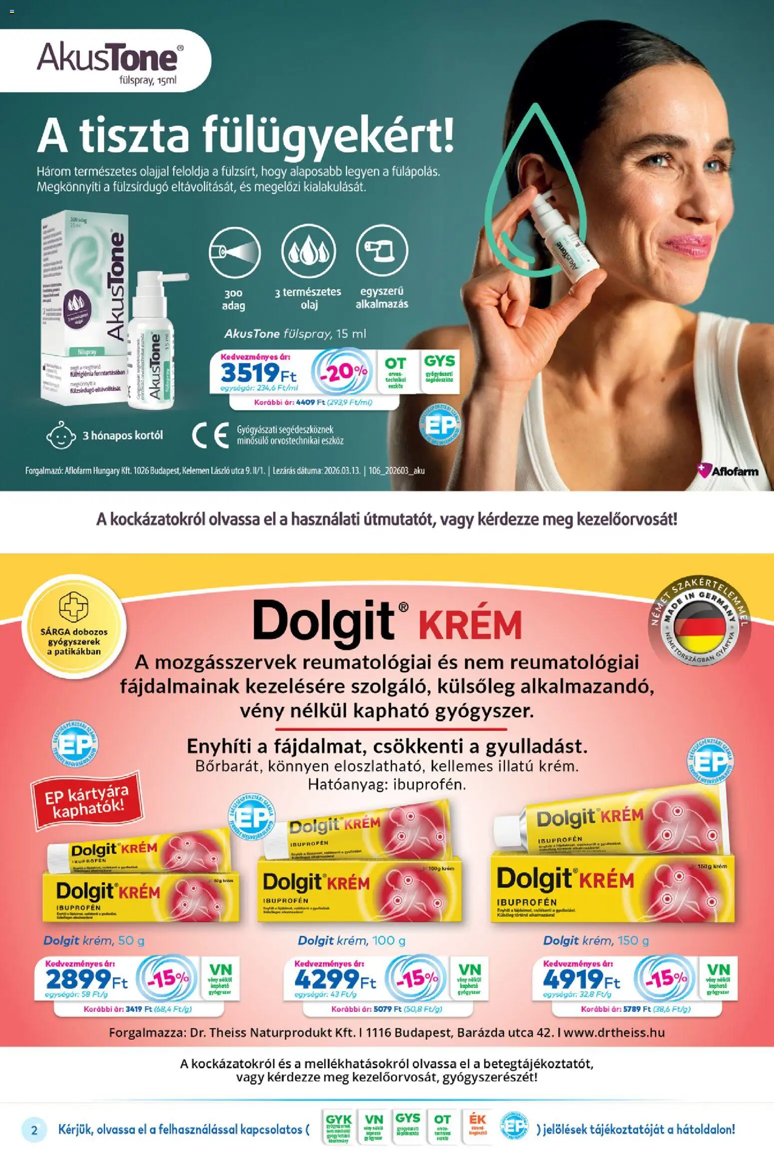 Gyöngy Patikák akciós ujság - amely érvényes a következő dátumtól: 01.05.2026 | Oldal: 2 | Termékek: Olaj, Gyógyszerek