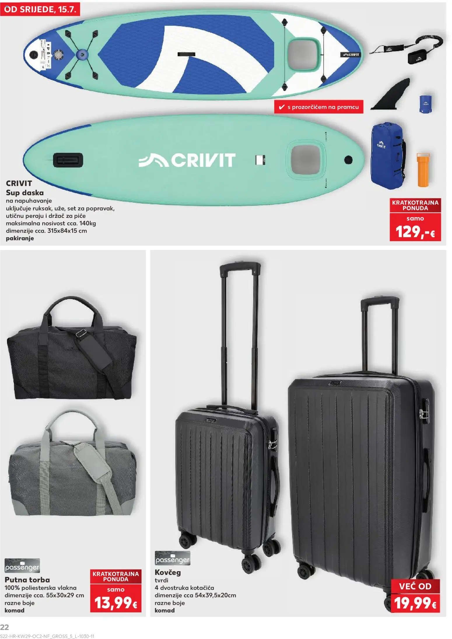 Kaufland katalog | vrijedi od 15.07.2026 | Stranica: 22 | Proizvodi: Putna torba, Torba