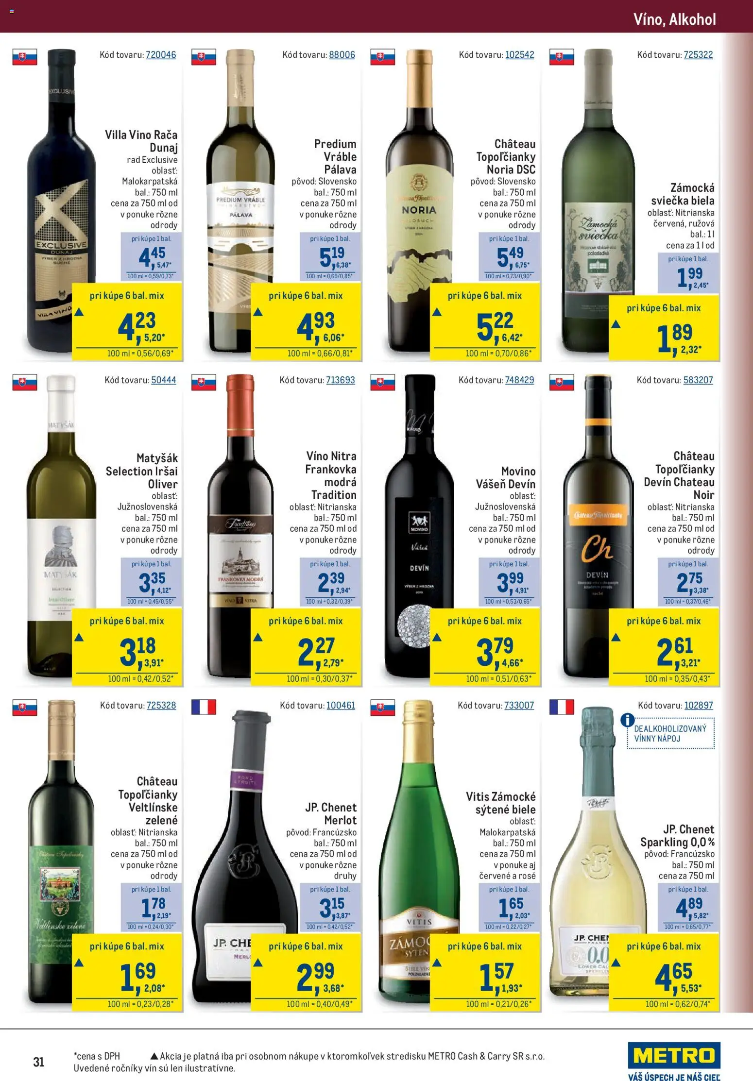 Nové Metro akcie – leták je platný od 23.09.2026 | Strana: 31 | Produkty: Víno, Alkohol