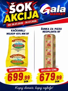 Gala MARKET katalog Šok akcija - pregled Gala MARKET kataloga - važi od 28.07.2026