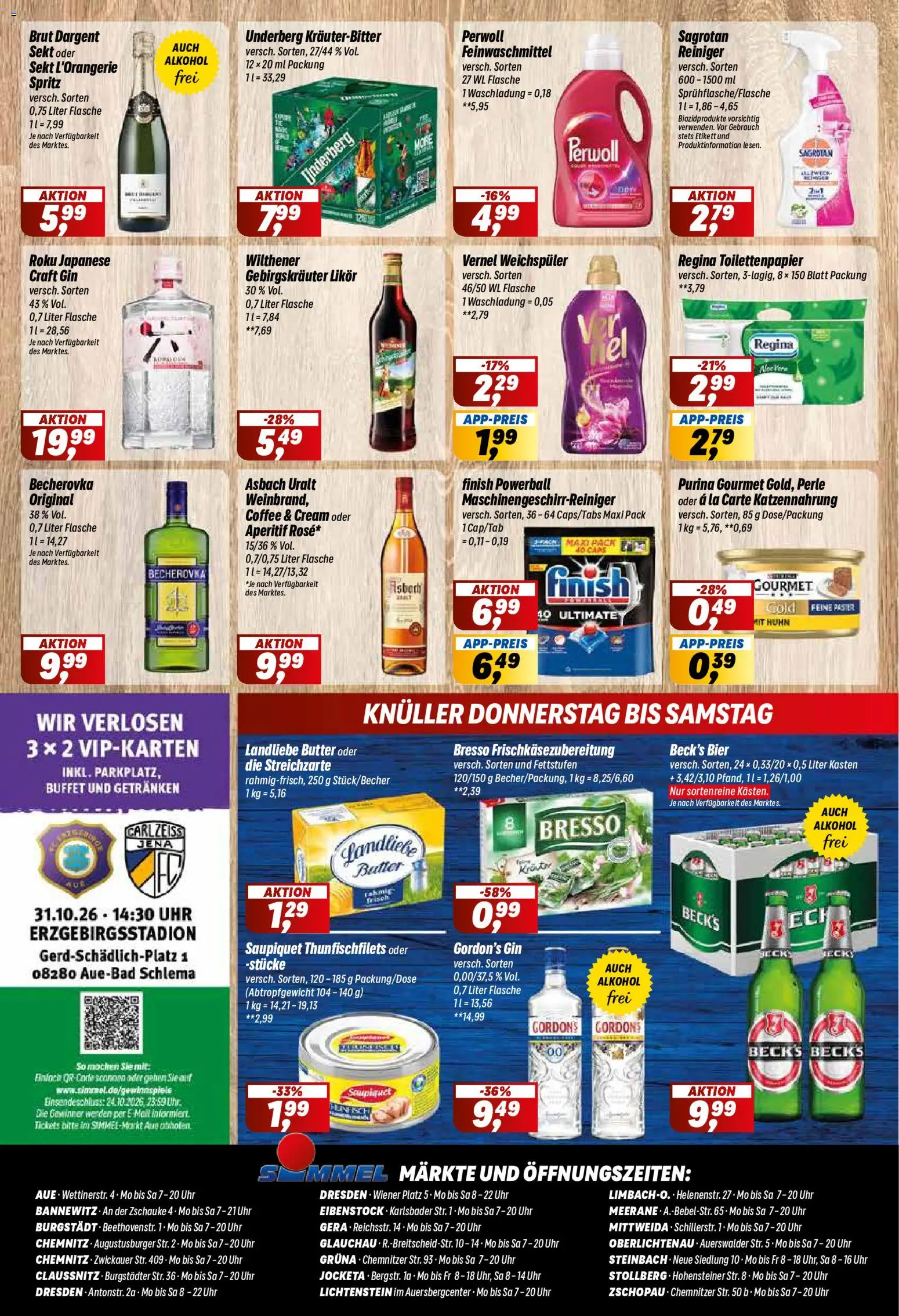 Simmel Prospekt – gültig ab 19.10.2026 | Seite: 8 | Produkte: Butter, Landliebe butter, Gin, Underberg