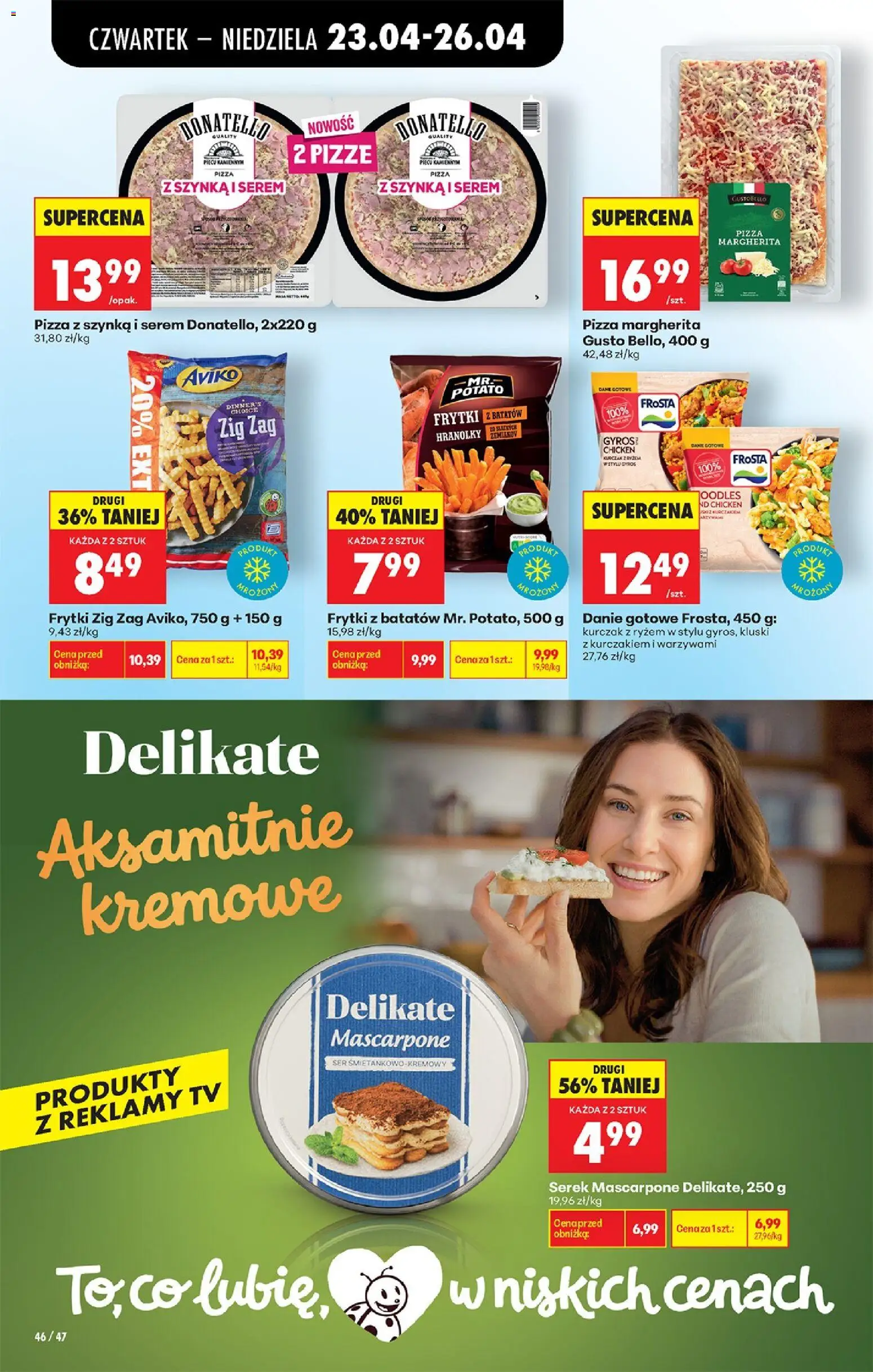 Biedronka gazetka od czwartku od 23.04.2026 | Strona: 64 | Produkty: Kurczak, Serek, Szynka, Frytki