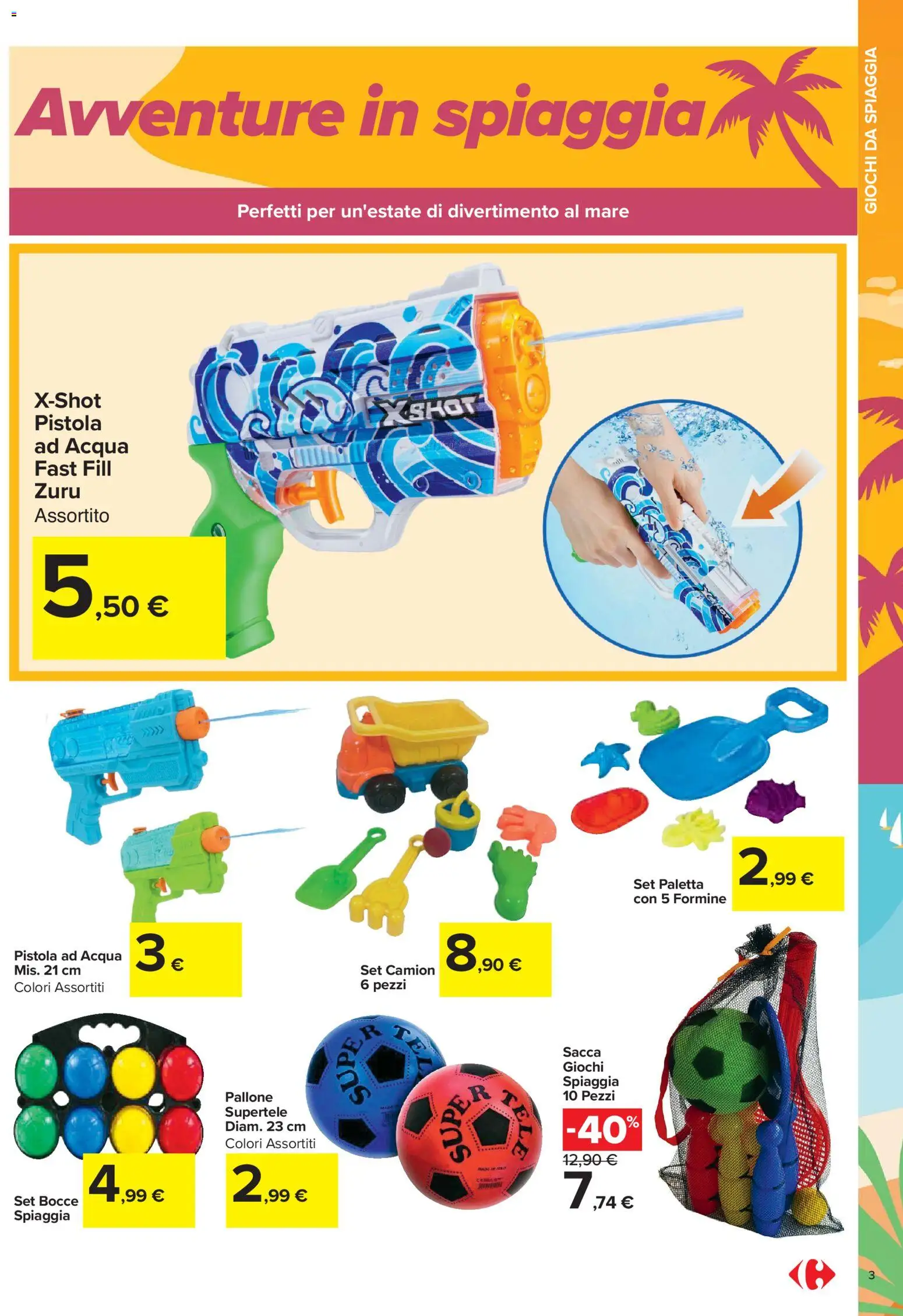 Volantino Carrefour del 01.06.2026 | Pagina: 3 | Prodotti: Paletta, Tè, Acqua, Pallone