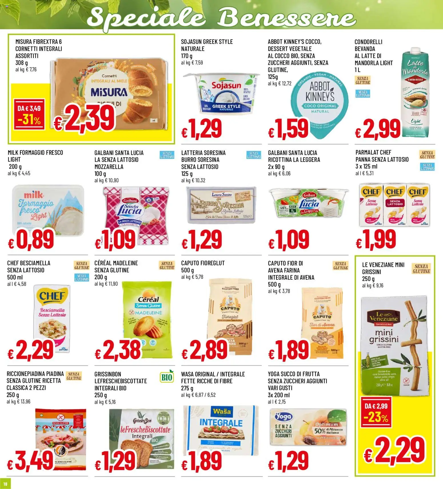Volantino Galassia del 29/10/2026 | Pagina: 18 | Prodotti: Senza glutine, Formaggio fresco, Dessert, Senza lattosio