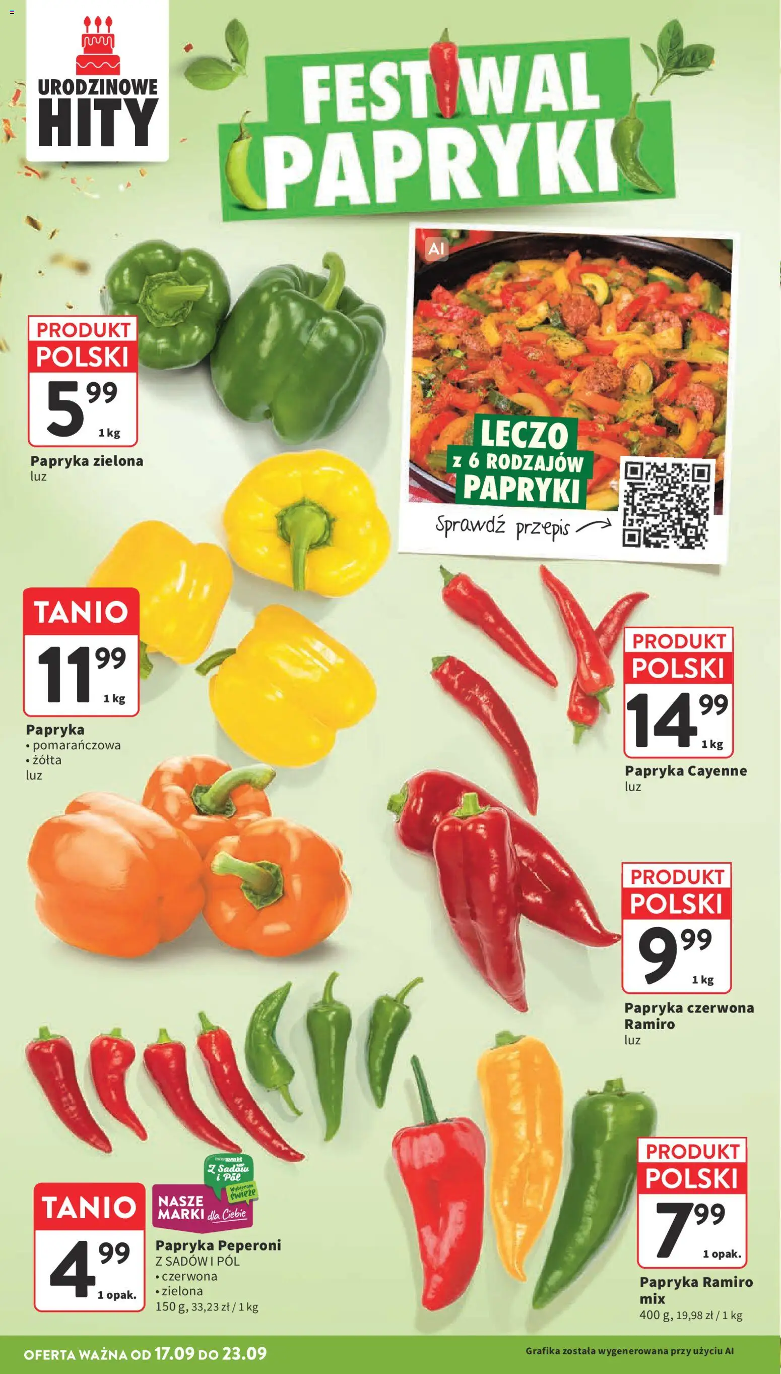 Intermarche gazetka od 17.09.2026 | Strona: 12 | Produkty: Papryki, Papryka, Papryka czerwona